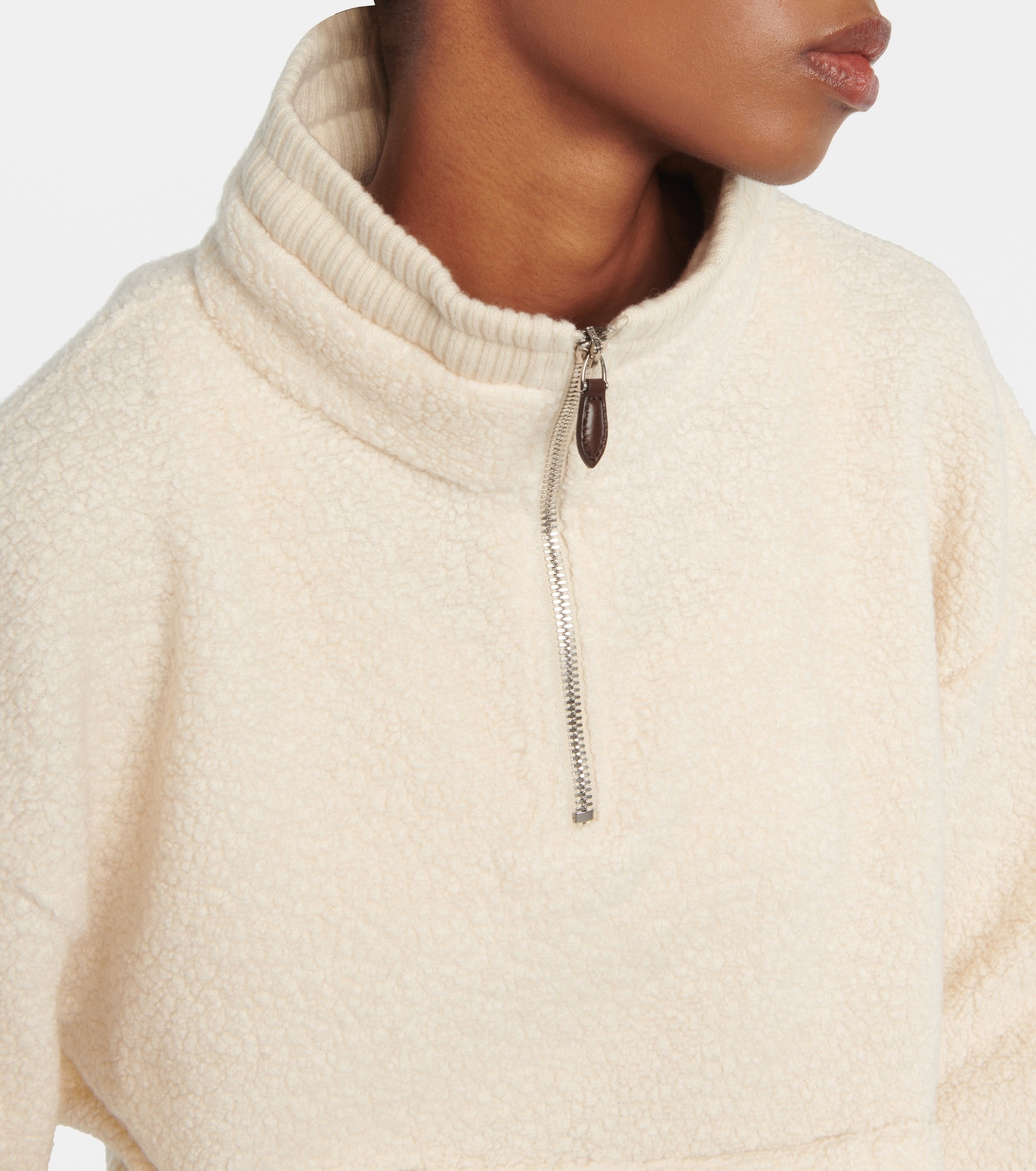 High-neck cashmere and cotton sweatshirt - 4