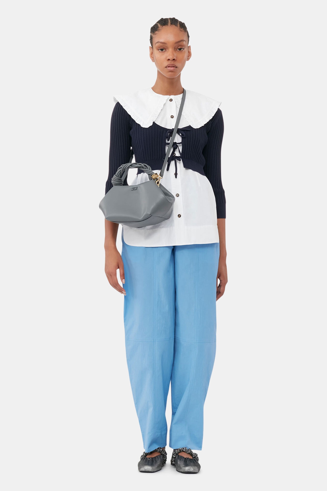 DARK GREY SMALL GANNI BOU BAG - 9