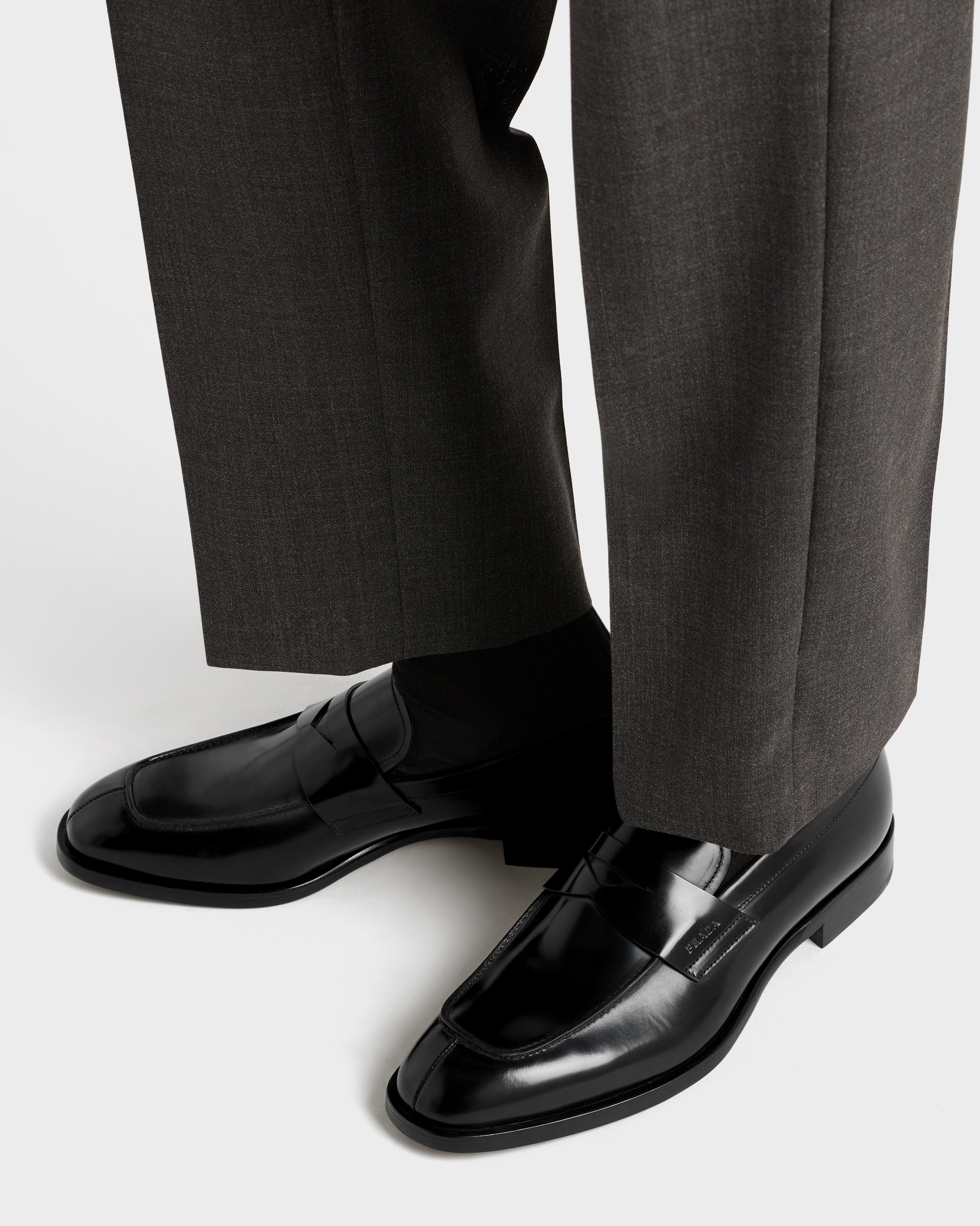 Brushed leather loafers - 3