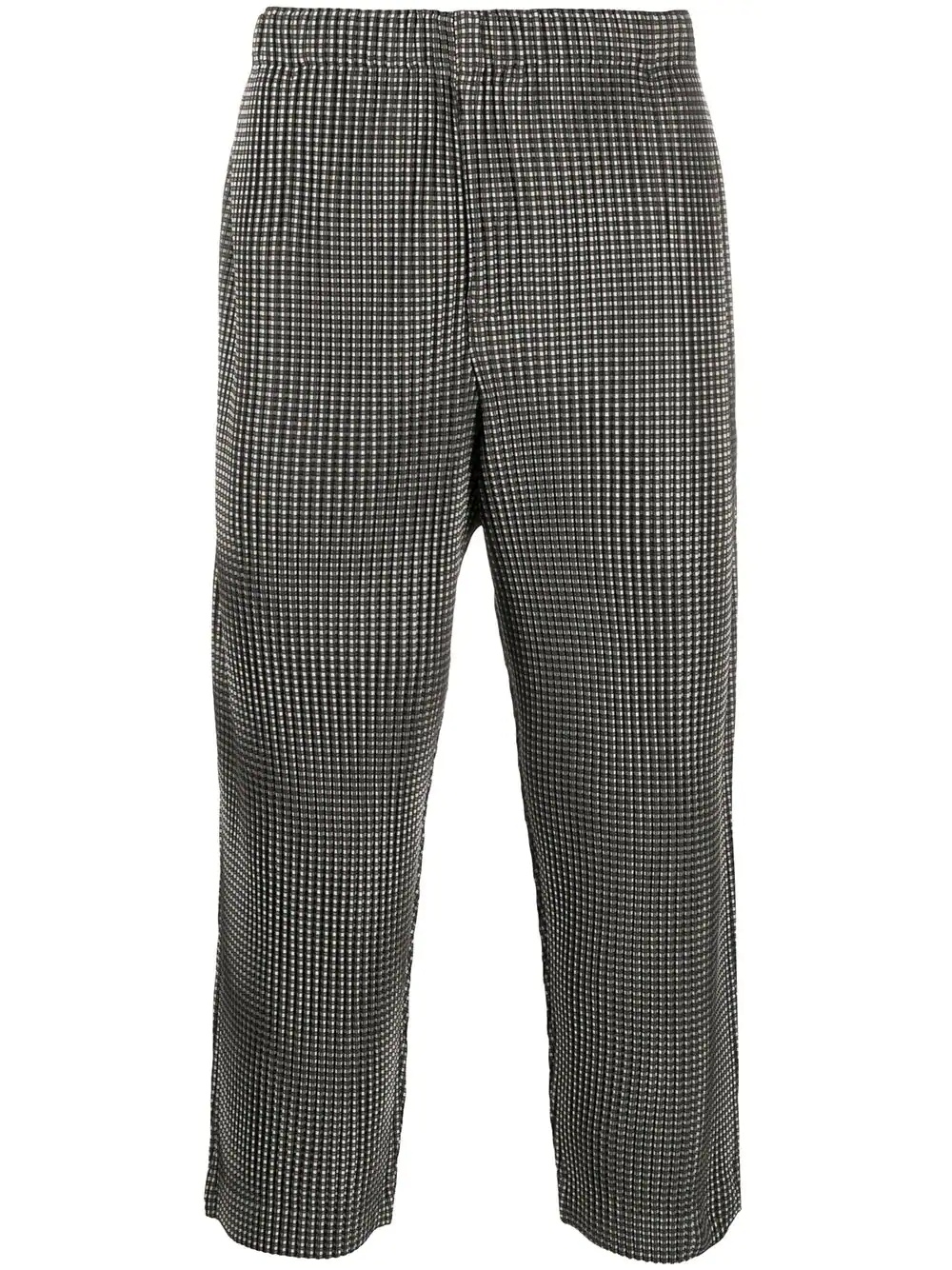 checked cropped trousers - 1