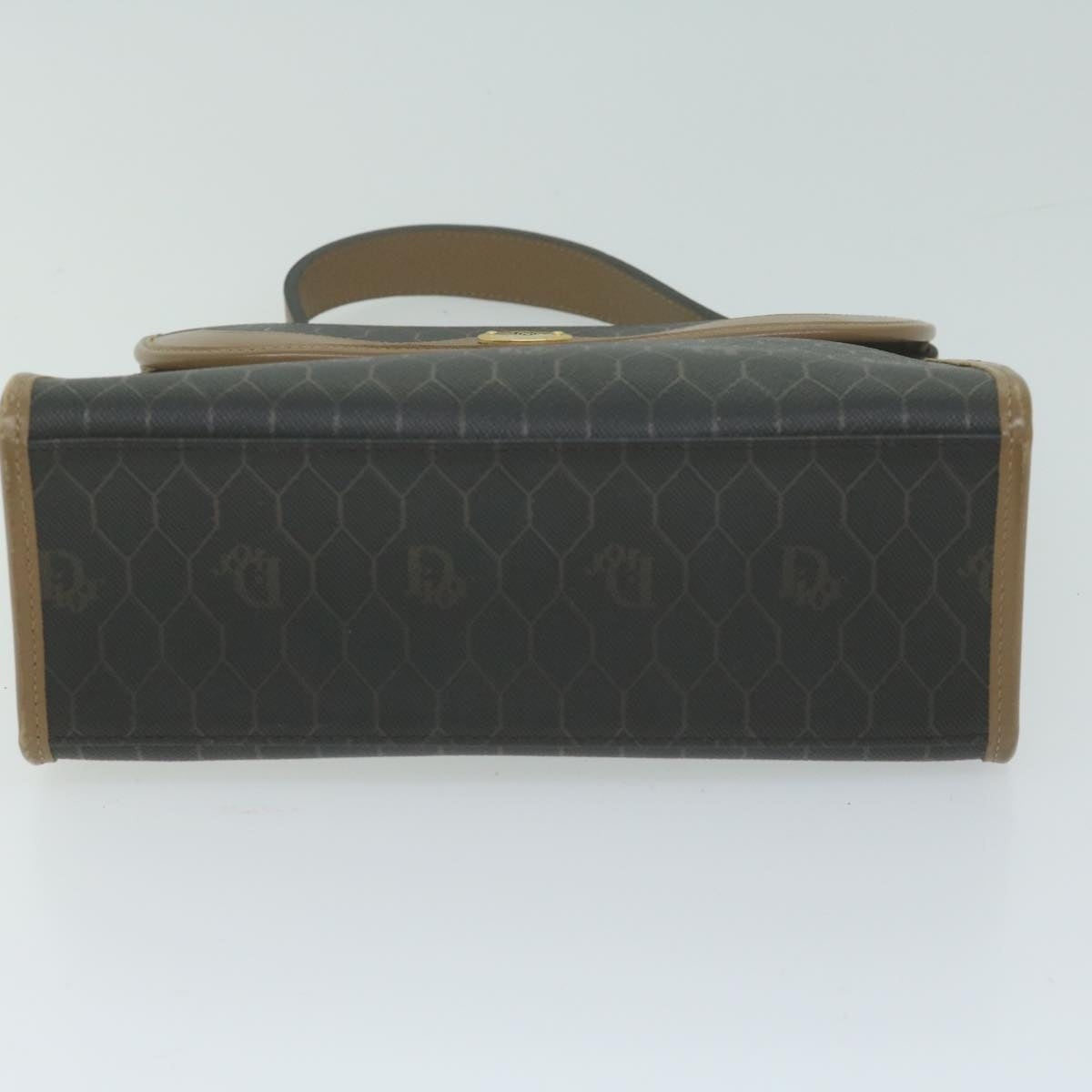 DIOR Honeycomb Canvas Hand Bag Leather Black - 5
