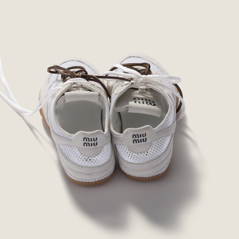 Miu Miu Gymnasium mesh and suede sneakers outlook