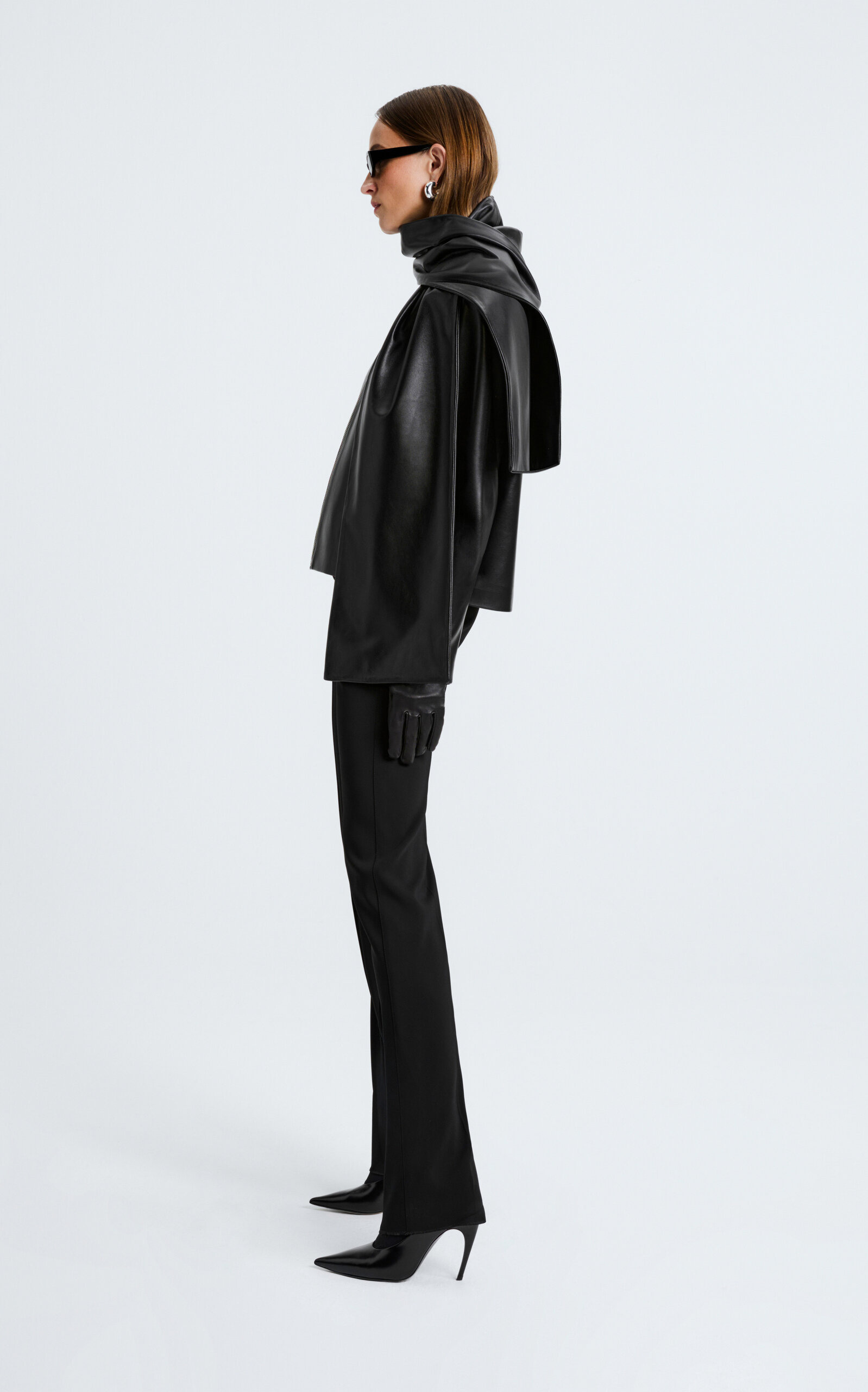 Layla Shawl Collar Lambskin Jacket black - 3