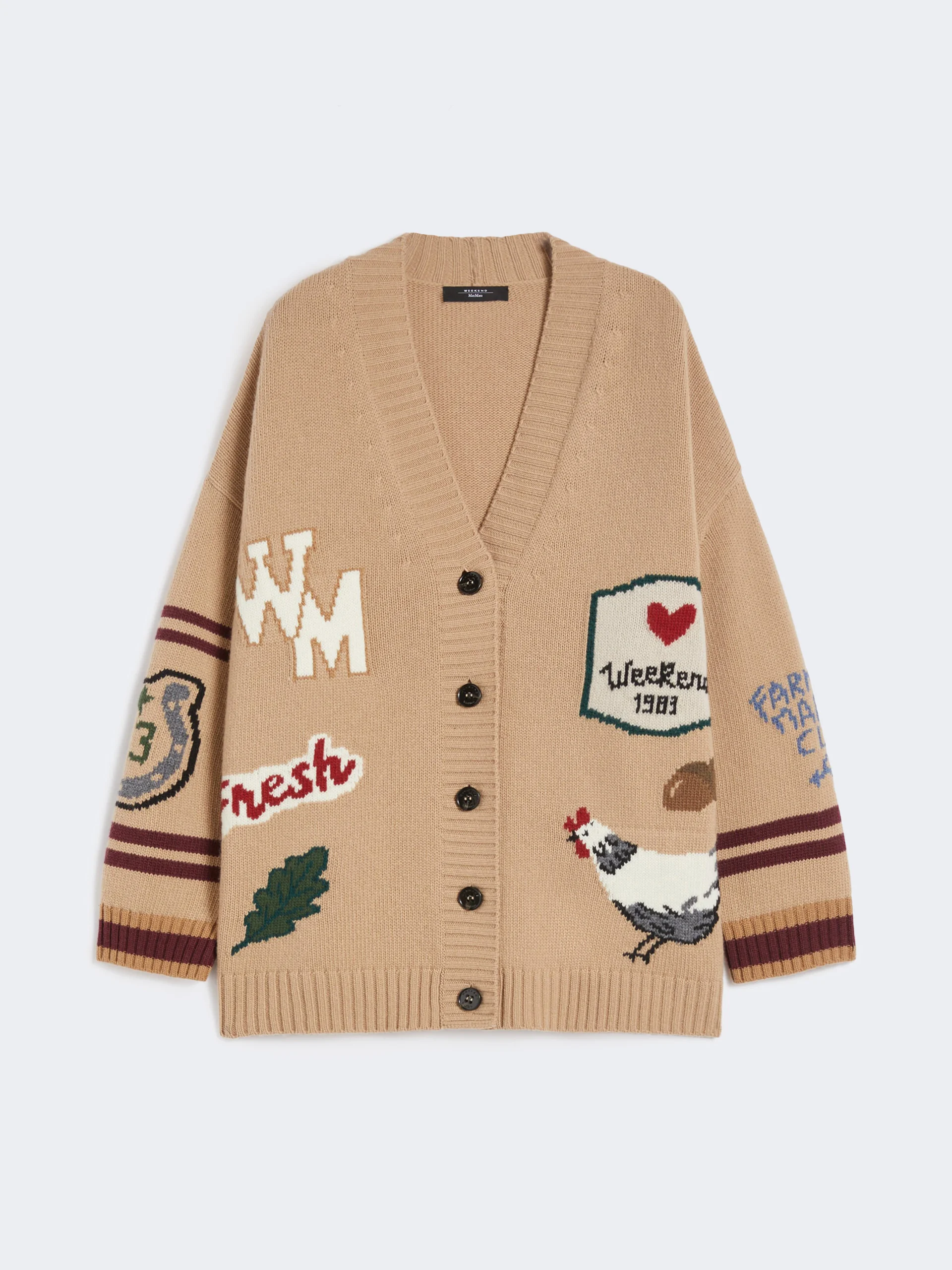 BELGIO Wool knit oversized cardigan - 1