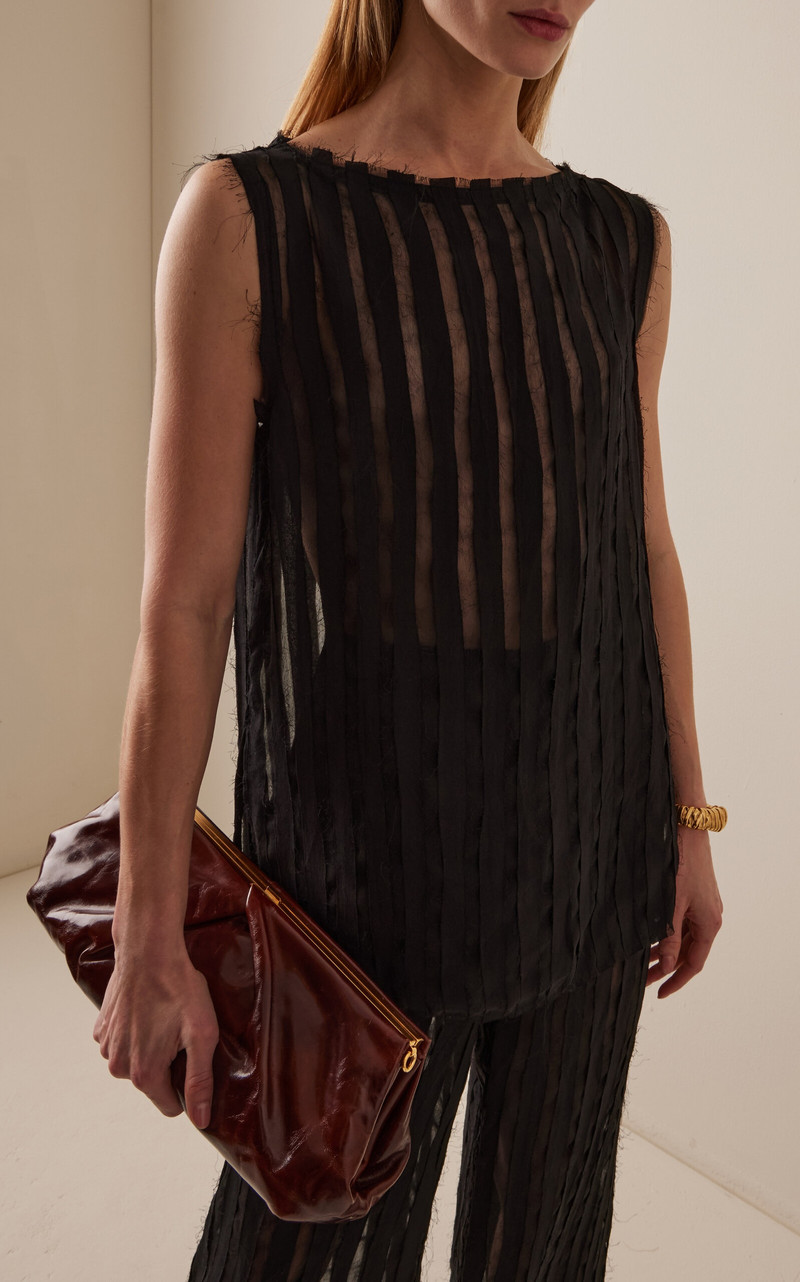 House of Dagmar Striped Sheer Top black outlook