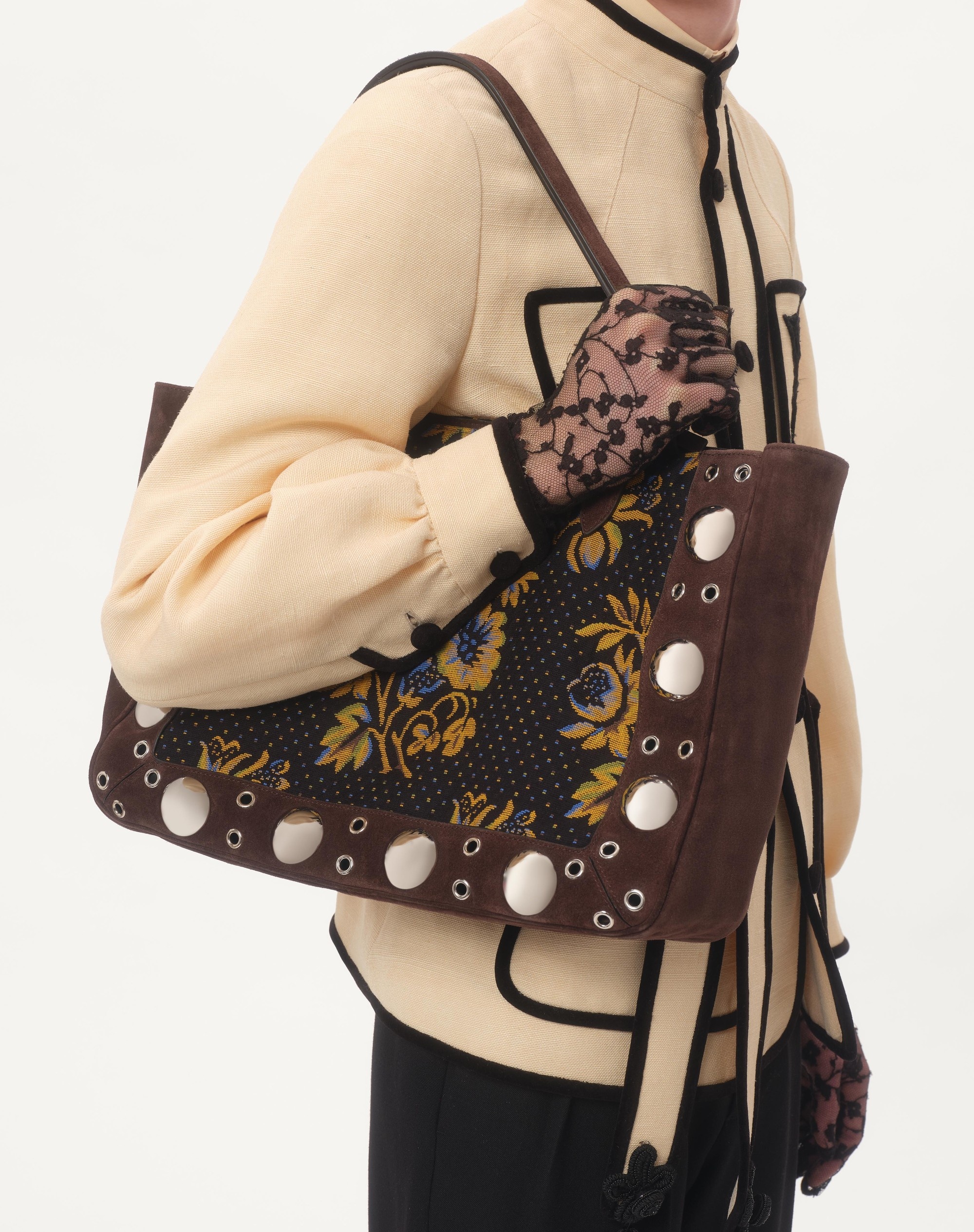 SILK AND JUTE CANVAS JACKET WITH VG EMBROIDERY - 3