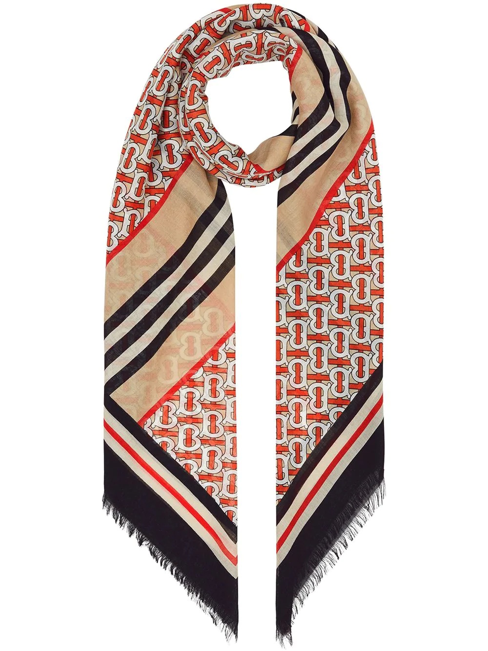 Icon stripe monogram scarf - 1