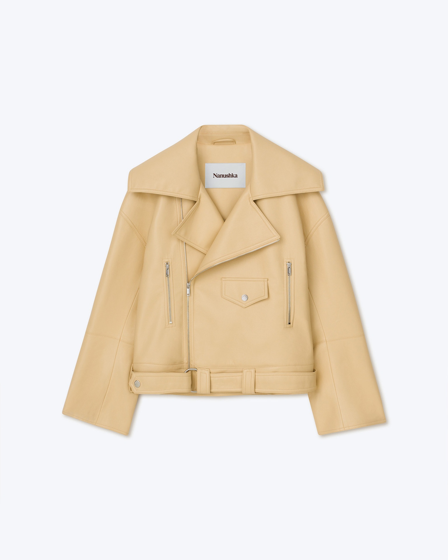 BERTI - Regenerated leather jacket - Vintage creme - 6