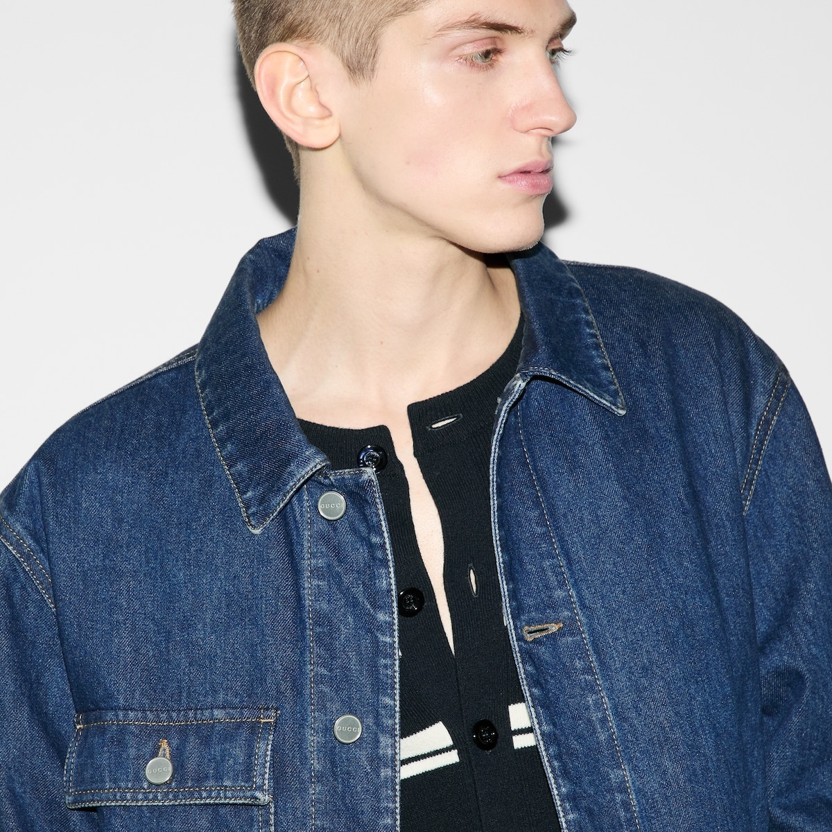 GUCCI Denim jacket with lasered detail | REVERSIBLE