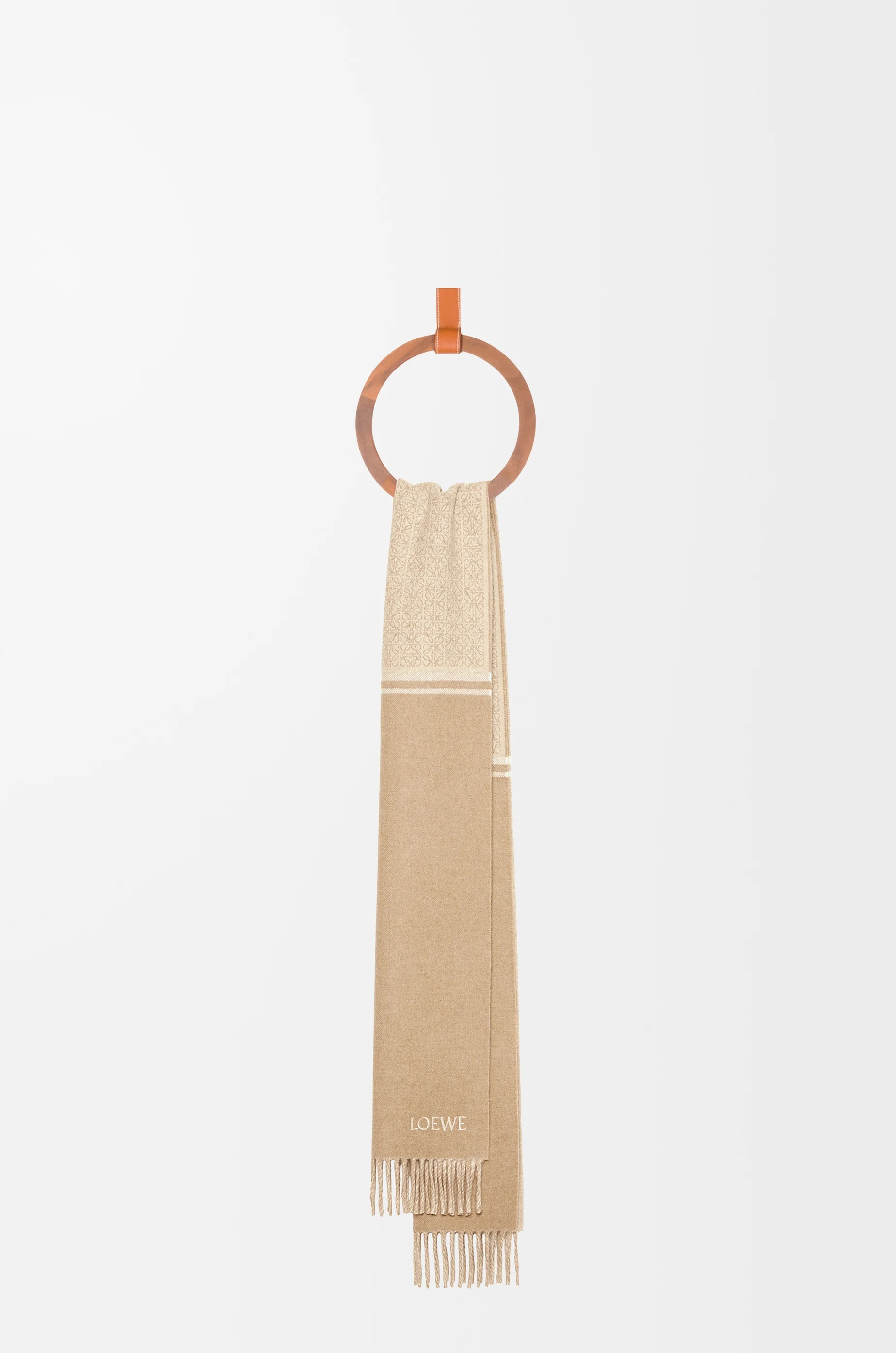 Anagram scarf in wood and cashmere - 1