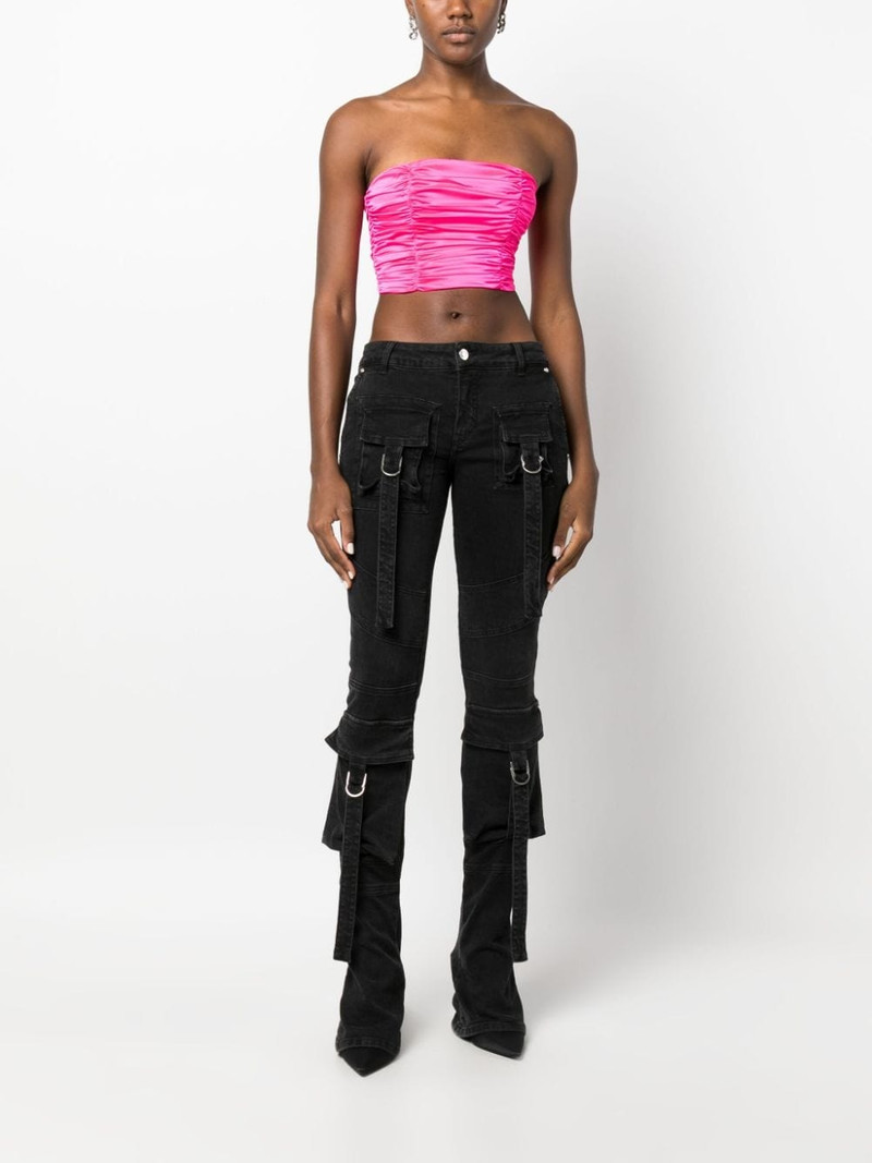 ROTATE ruched satin cropped top outlook