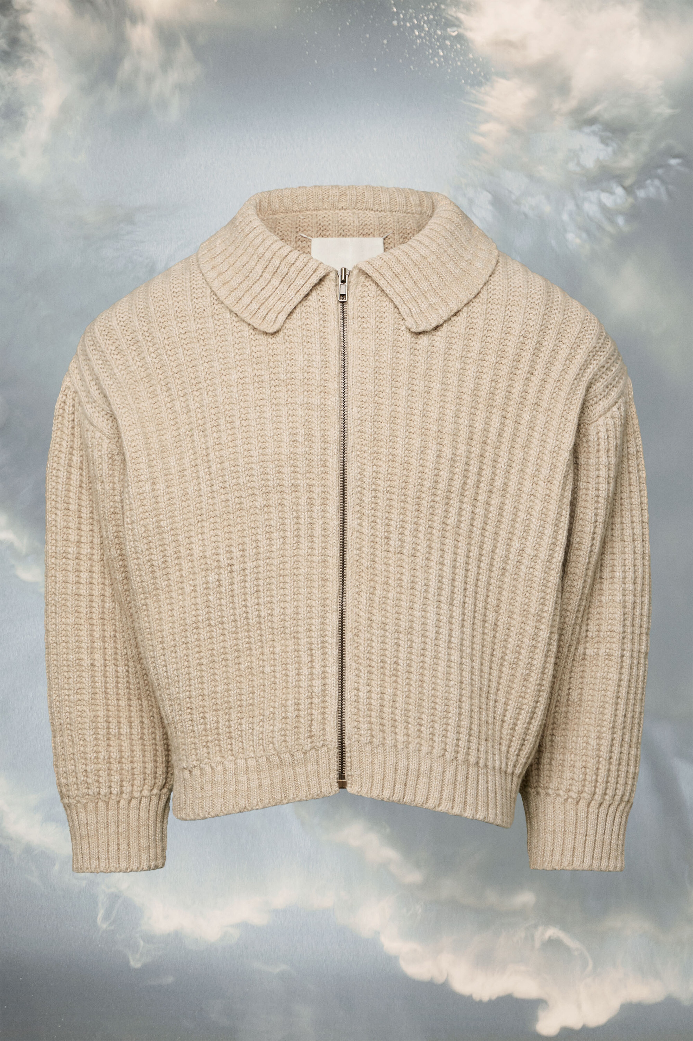 Distorted knit zip sweater - 2