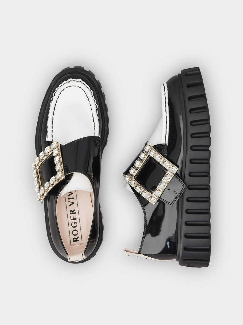 Viv’ Go-Thick Strass Buckle Loafers in Patent Leather 4