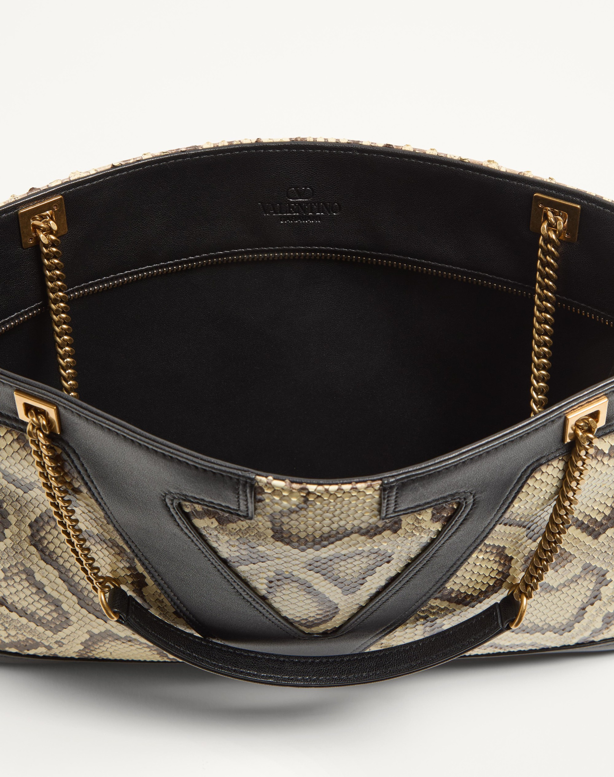 VALENTINO GARAVANI VIVA SUPERSTAR MEDIUM PYTHON SHOPPING BAG - 6