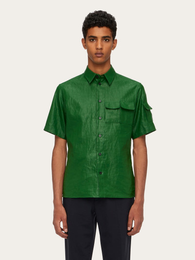 FERRAGAMO Coated linen utility shirt outlook