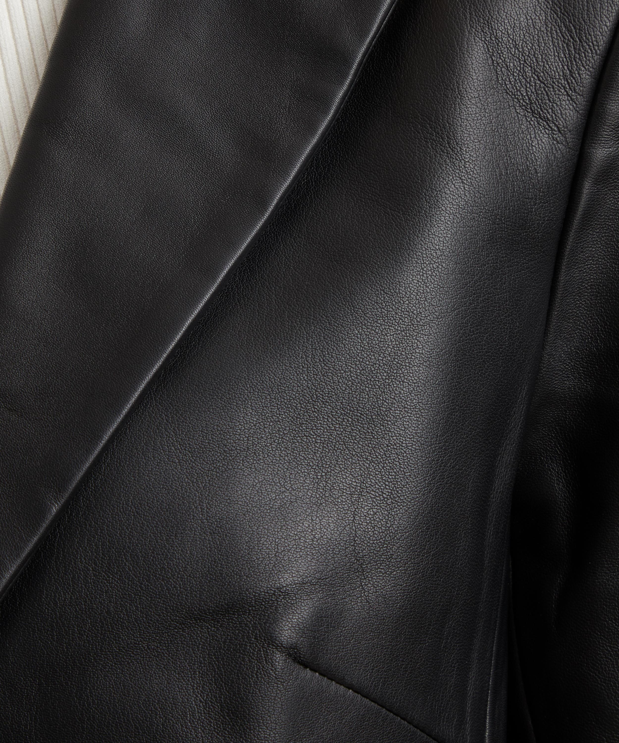 Leather Longline Jacket - 5