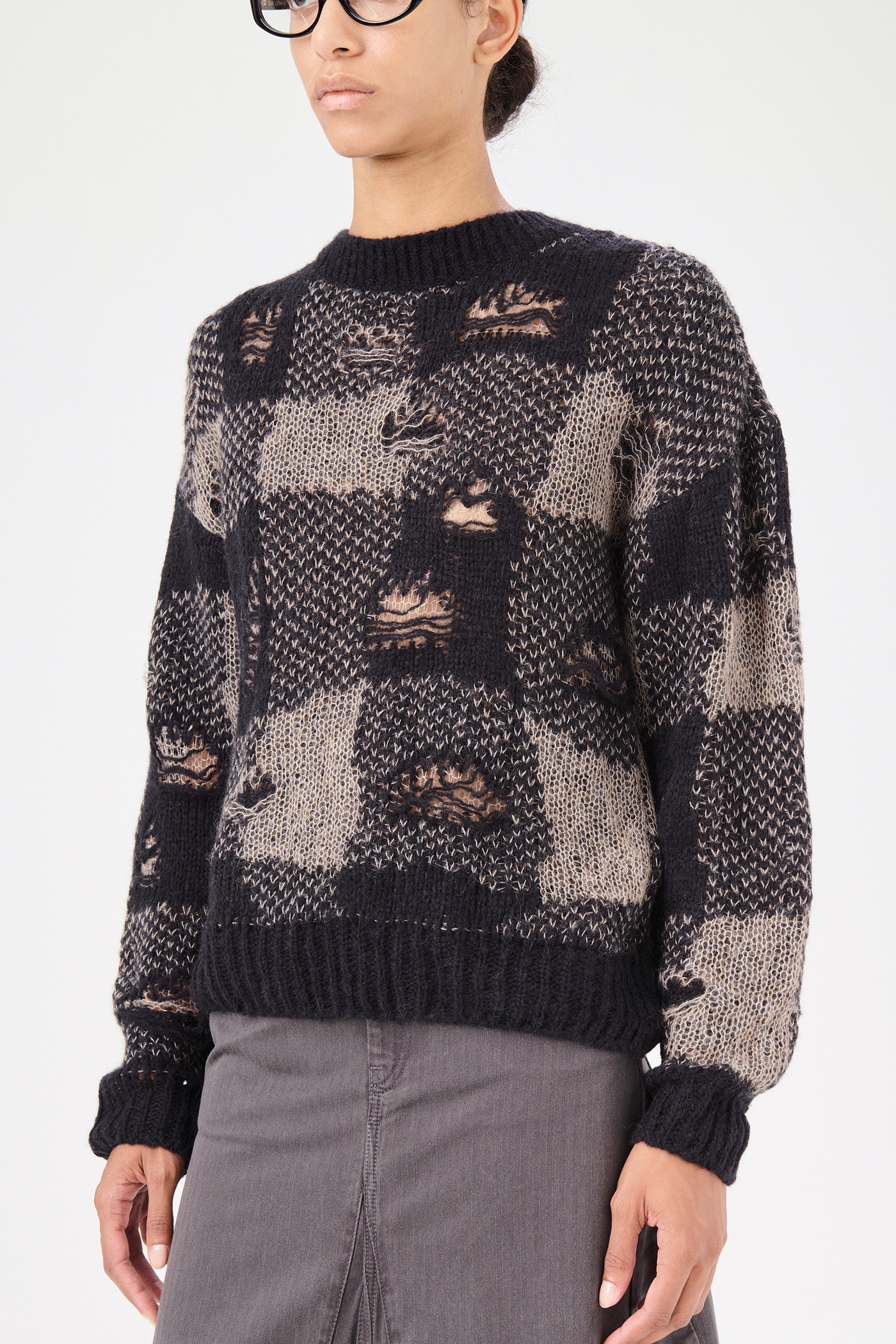 Sonar Roundneck Black Destructive Gingham - 6