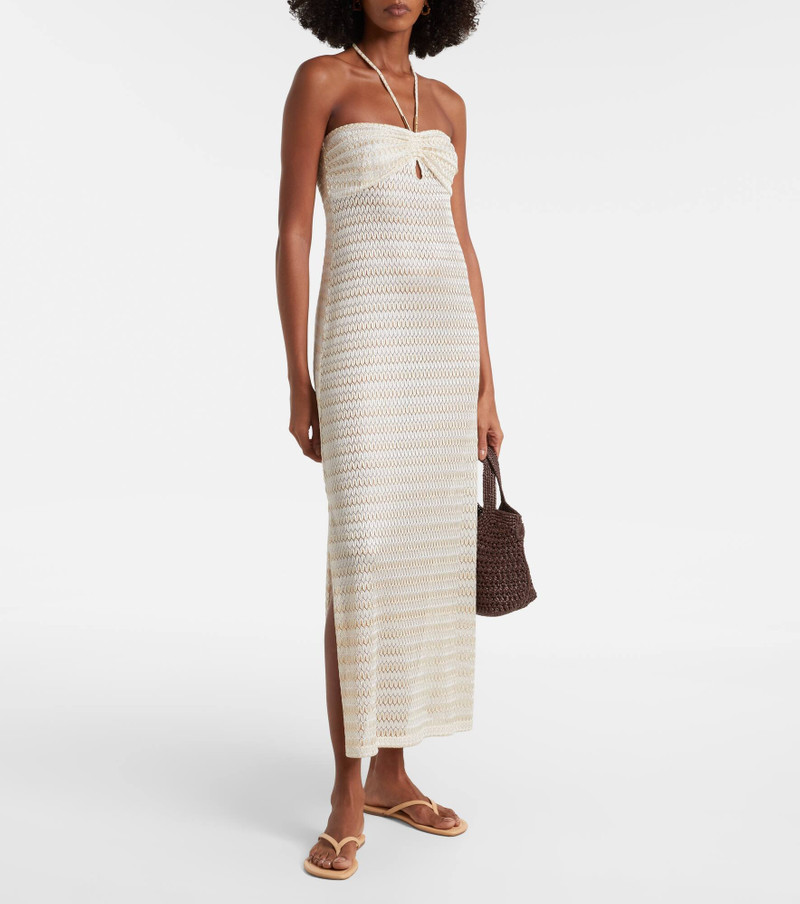 MELISSA ODABASH Mila off-shoulder lamé maxi dress outlook