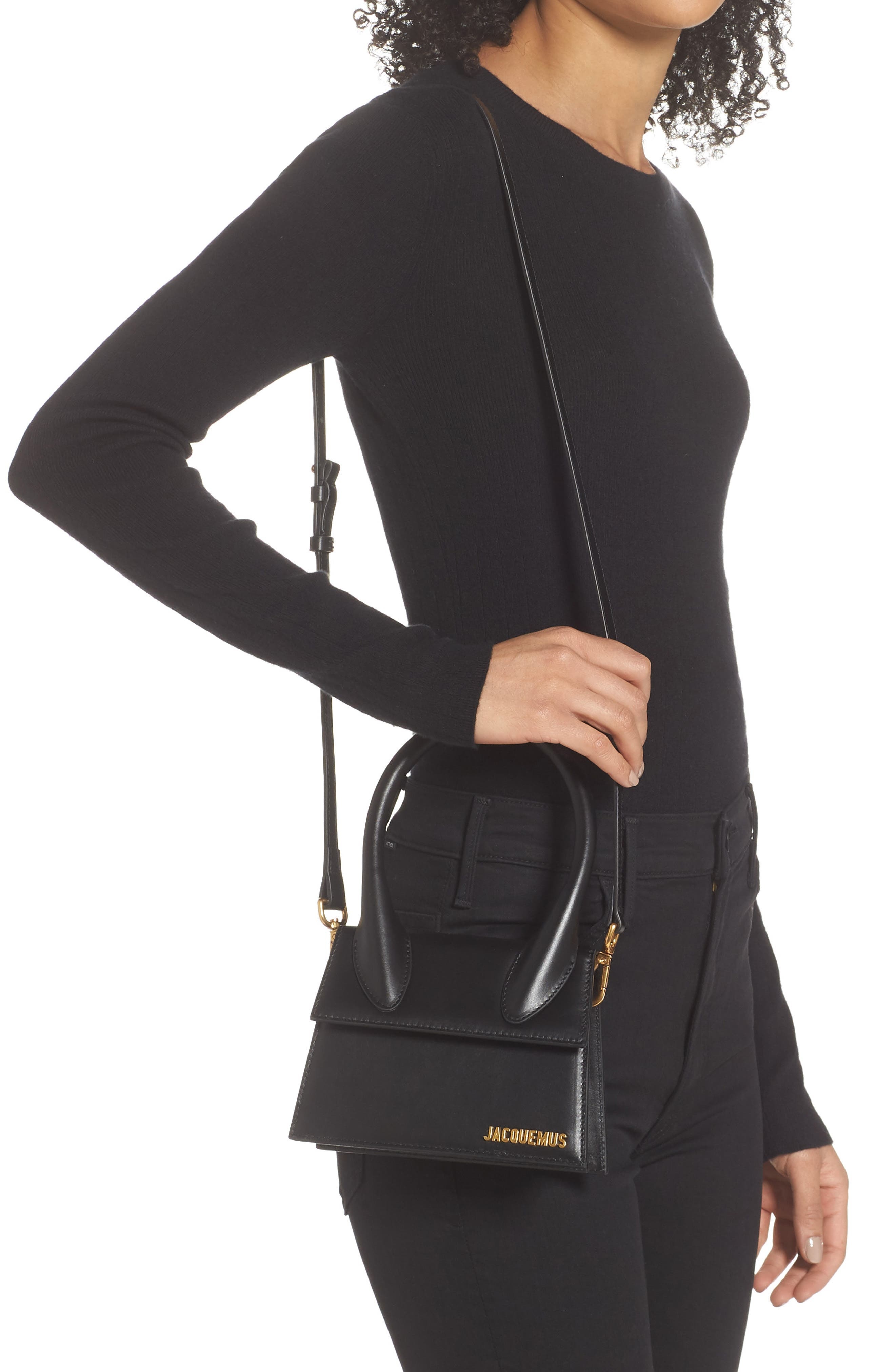 Jacquemus Le Chiquito Moyen Leather Top Handle Bag in Black at Nordstrom - 2