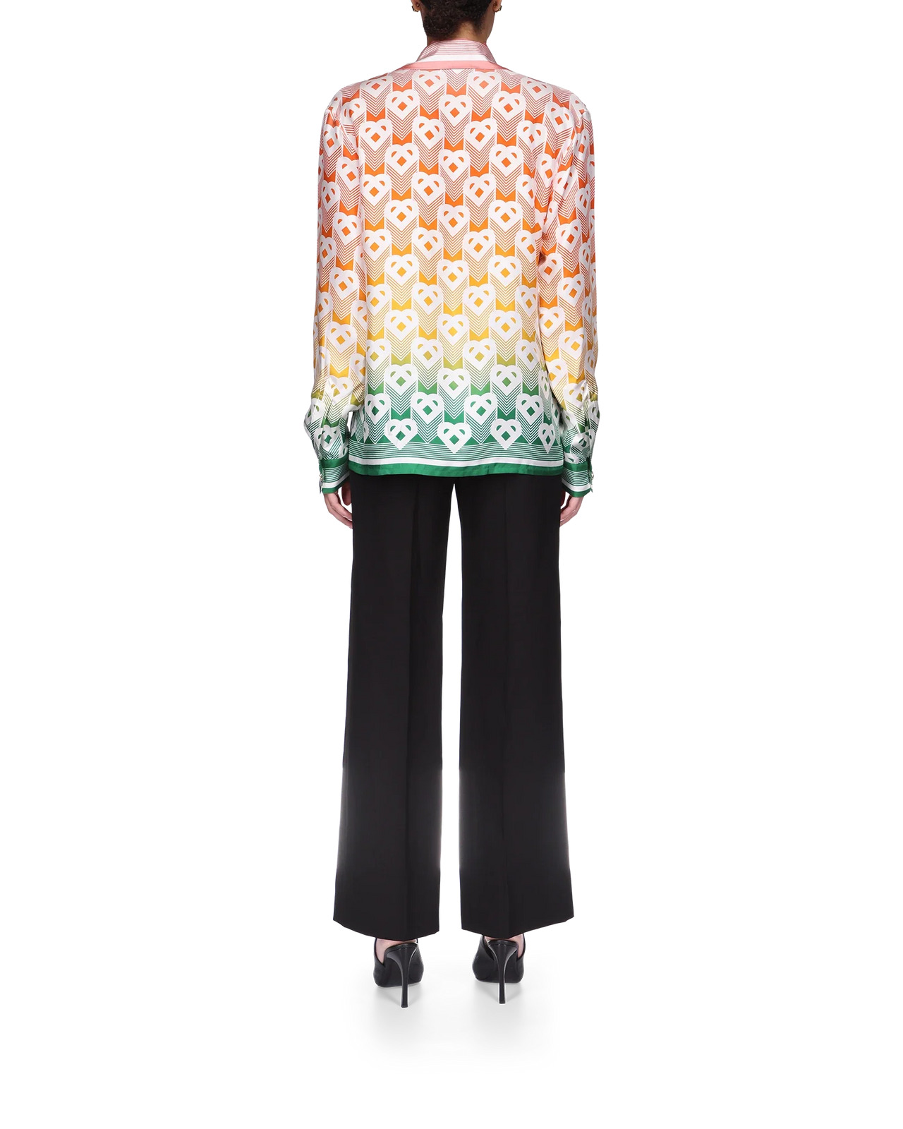 Gradient Heart Monogram Silk Shirt | Casablanca Paris - 4