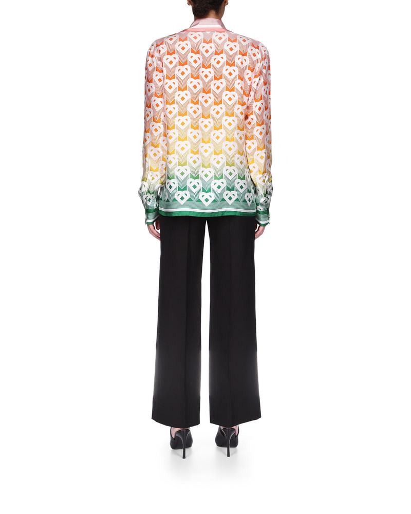 Gradient Heart Monogram Silk Shirt | Casablanca Paris 4