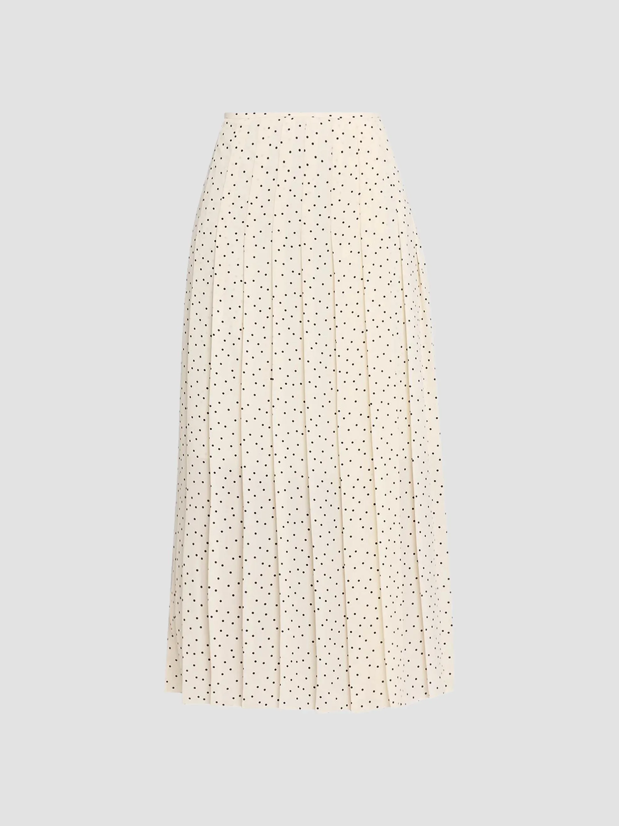 Women's Polka Dot Pleated Midi Skirt - Ivory Multi - 1