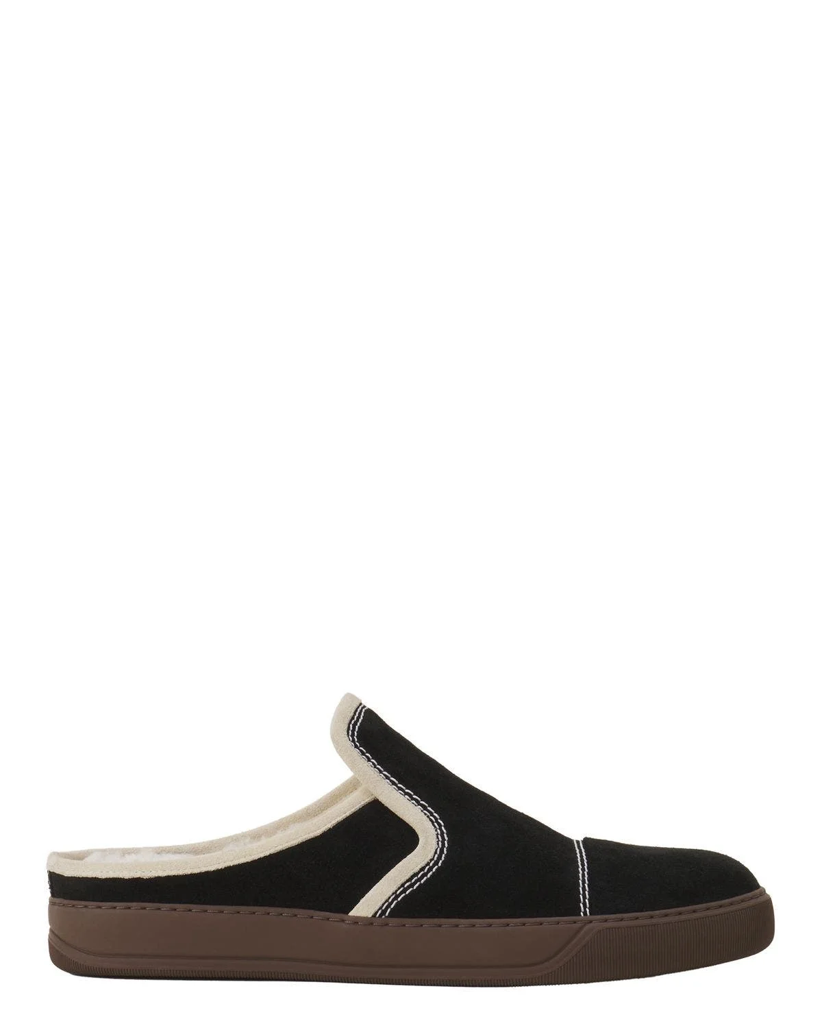 Lanvin Dbb1 Suede Mule Sneakers in Noir/blanc Cassé at Nordstrom - 1
