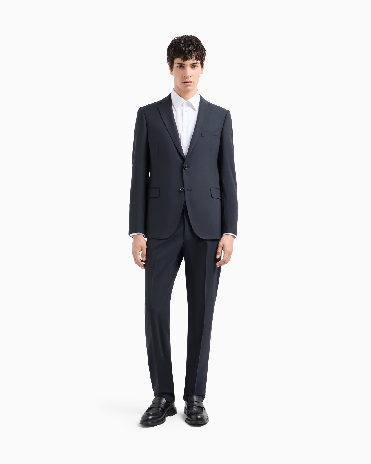 Single-breasted, slim-fit suit in brushed stretch light wool - 4