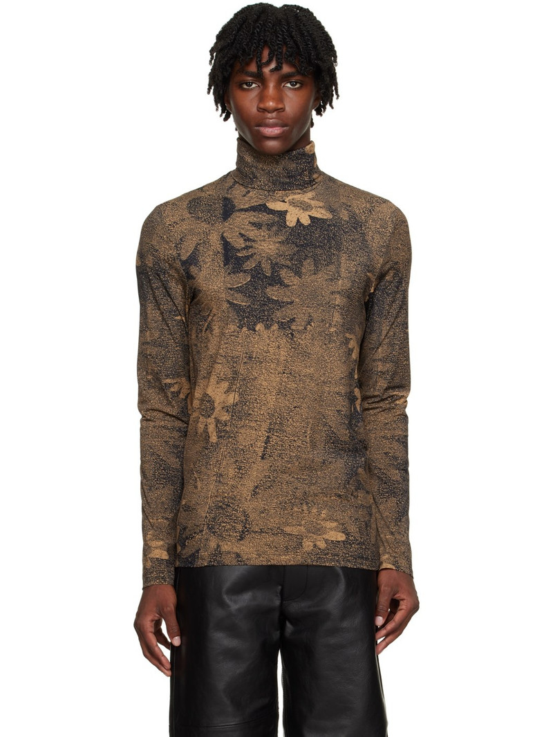 Brown Floral Turtleneck 1