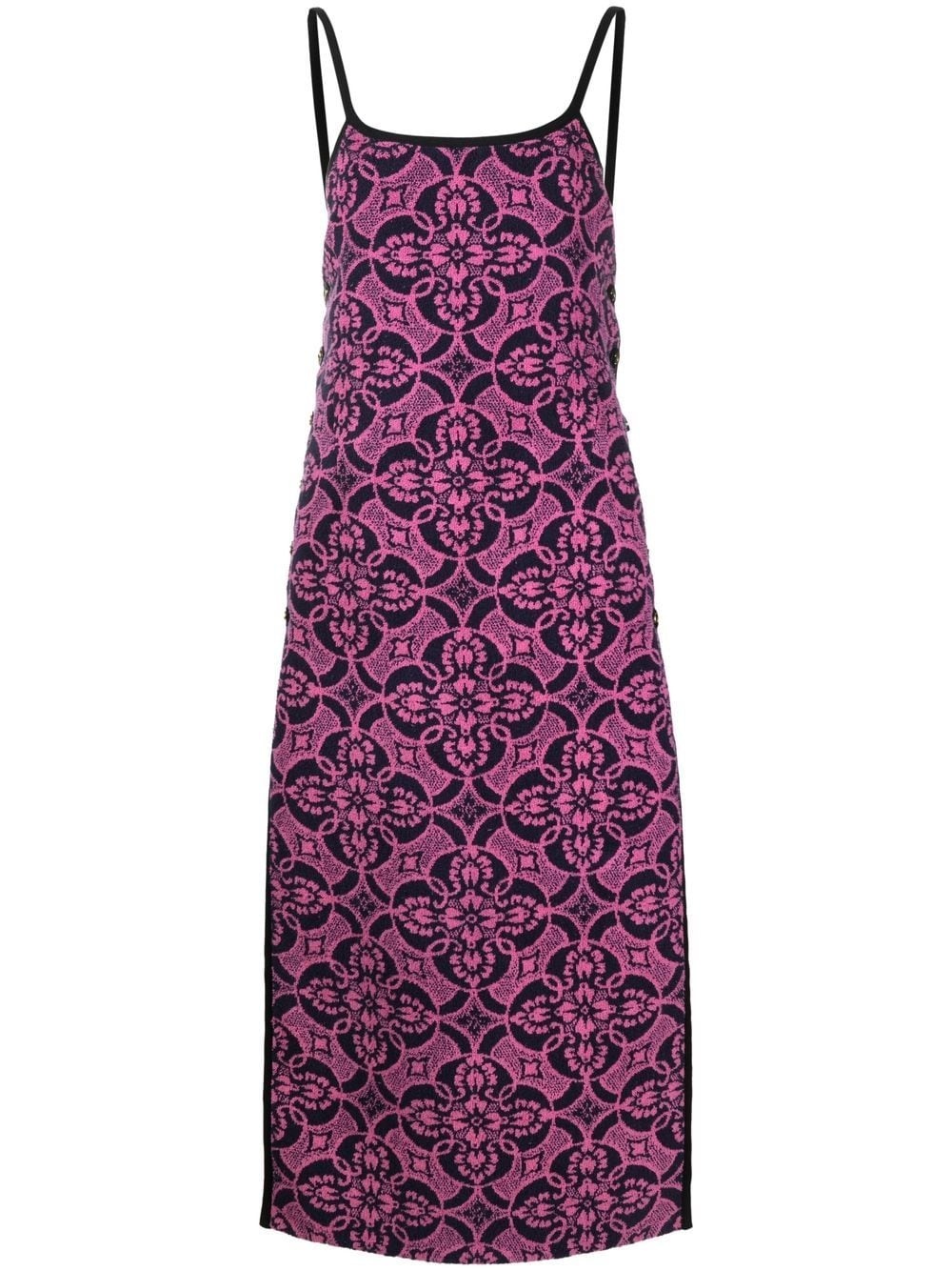 jacquard midi slip dress - 1