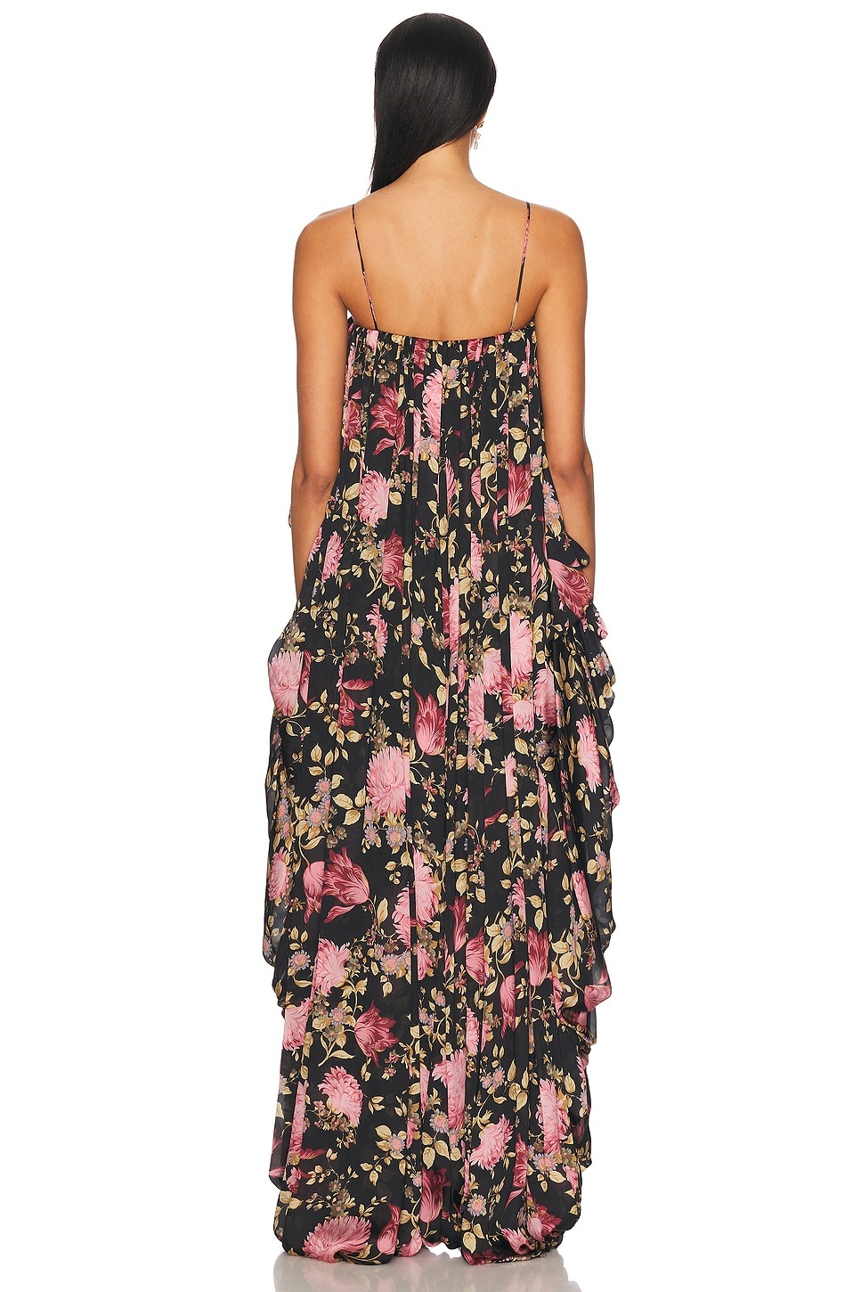Thin Strap Gathered High And Low Jumpsuit - 3