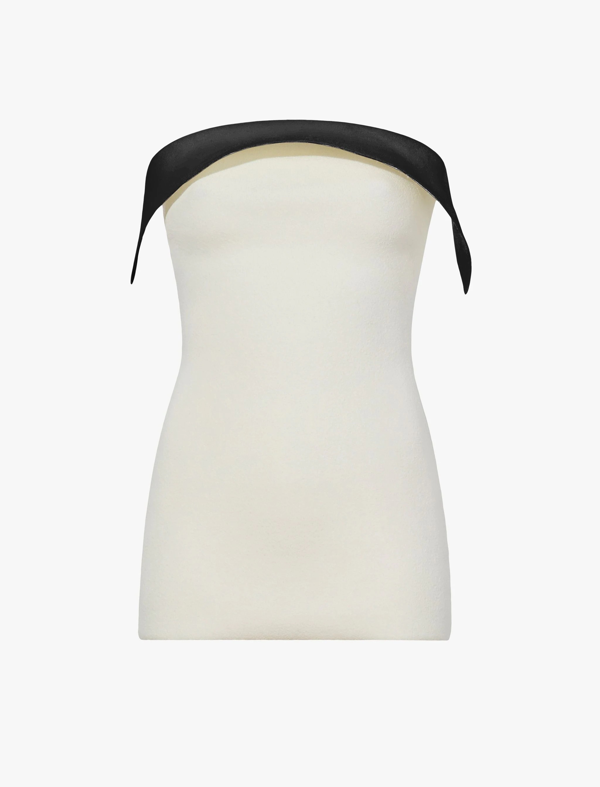 Textured Viscose Strapless Knit Top - 1
