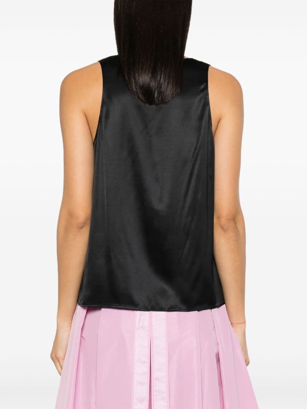 sleeveless stretch-silk top - 4