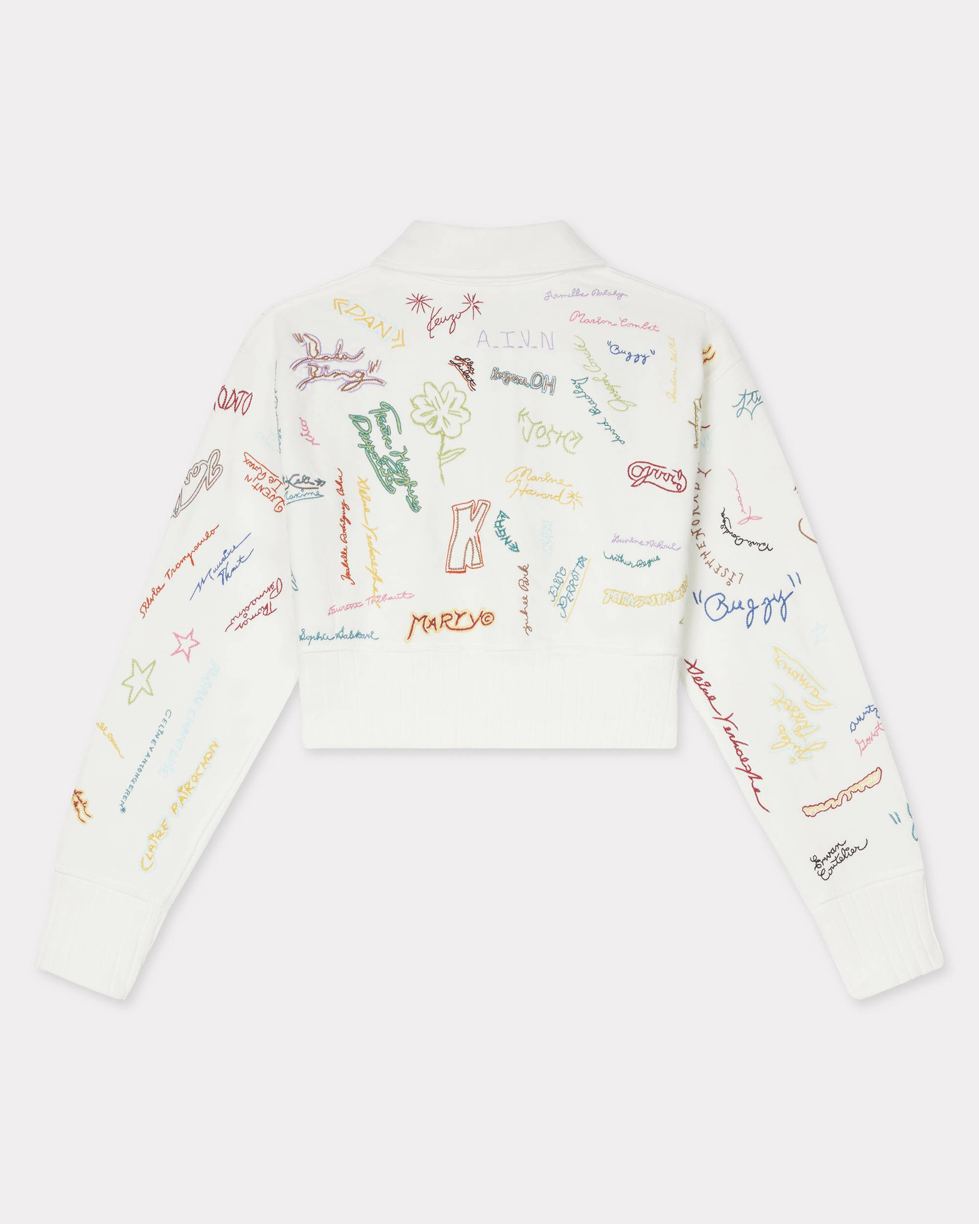 'KENZO Graduation' embroidered cropped polo sweatshirt in cotton - 2