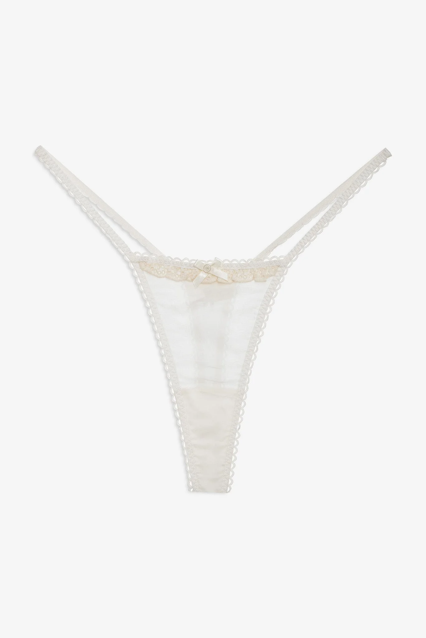 Eyelet Rose Thong Panty - 1