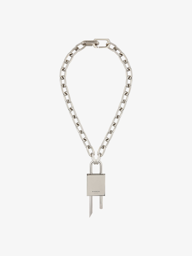 MEDIUM LOCK NECKLACE IN METAL 4