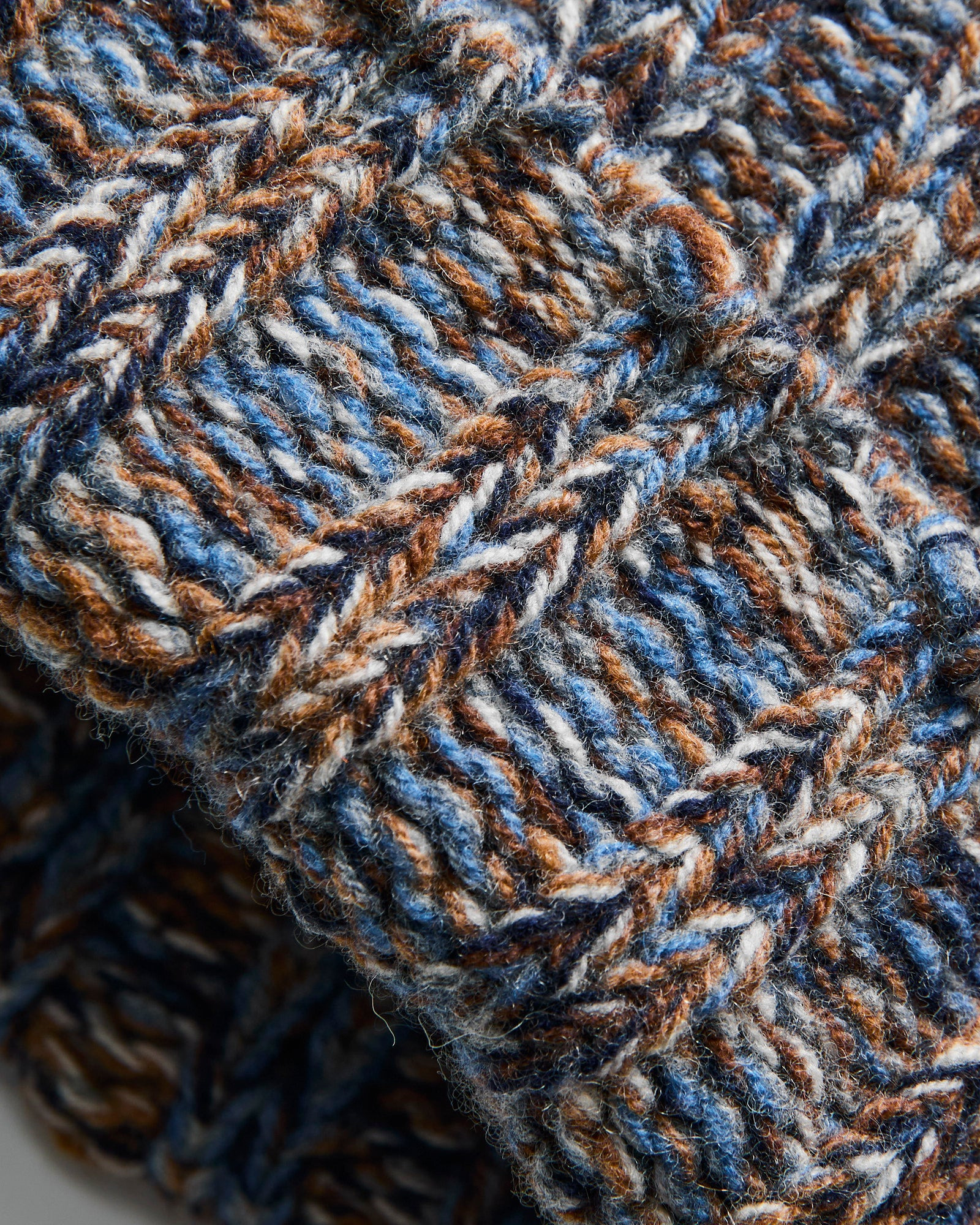 "Marled Fantasies" Wool Beanie in Jeans Mix - 2