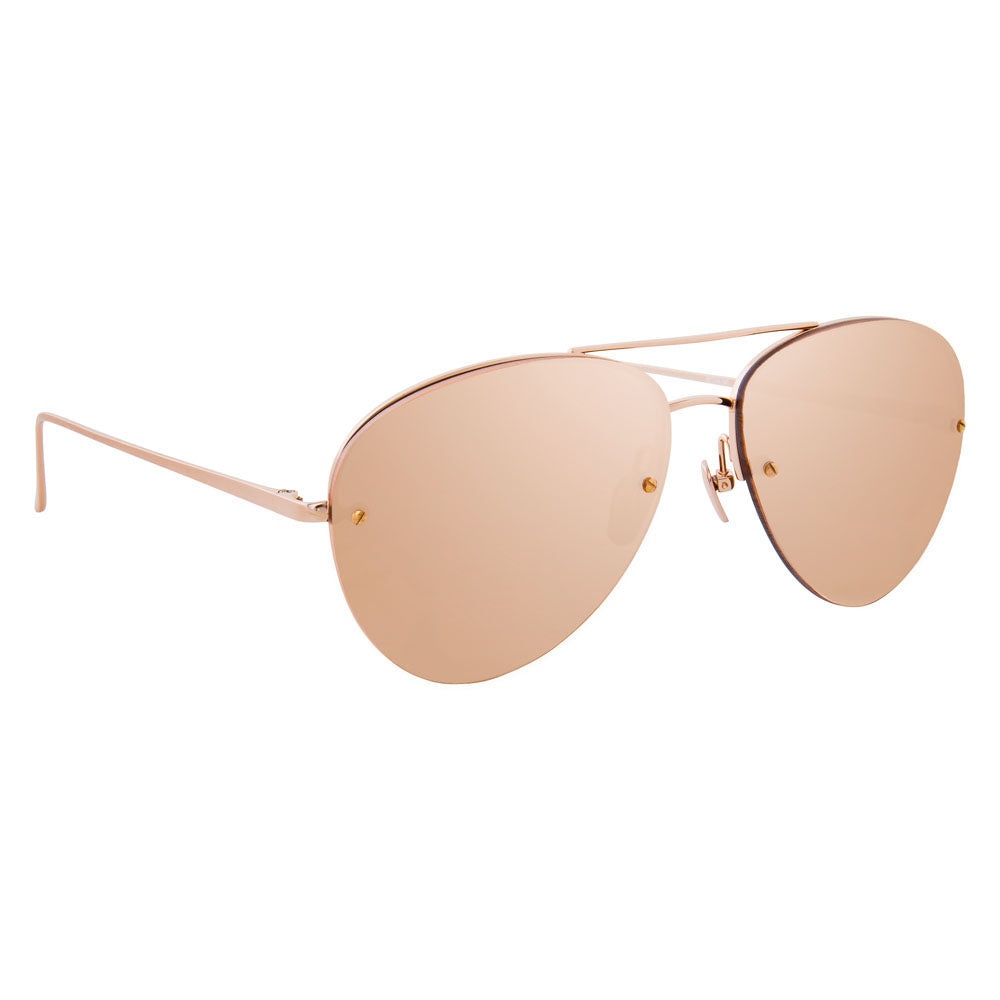 Aviator Sunglasses in Rose Gold - 2