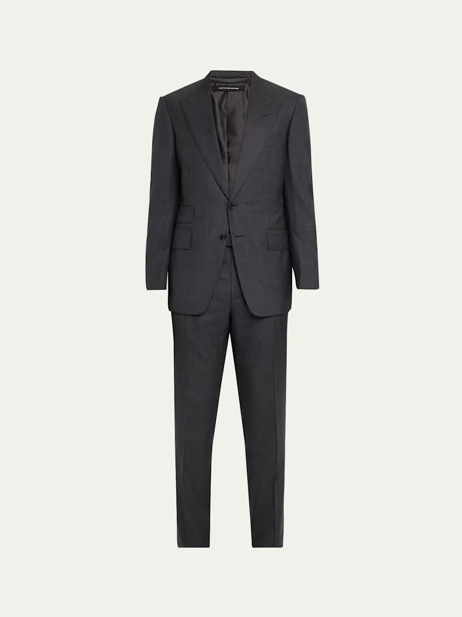 Men's Windowpane Two-Piece Suit - 1