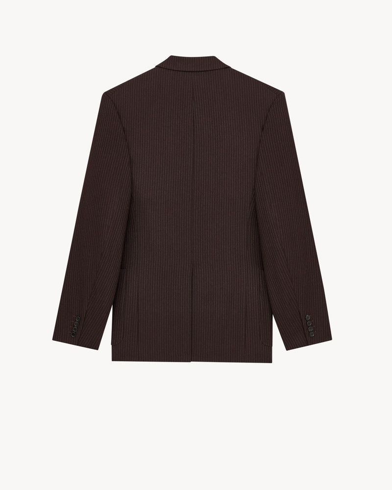 DOUBLE-BREASTED JACKET IN STRIPED HERRINGBONE WOOL 3
