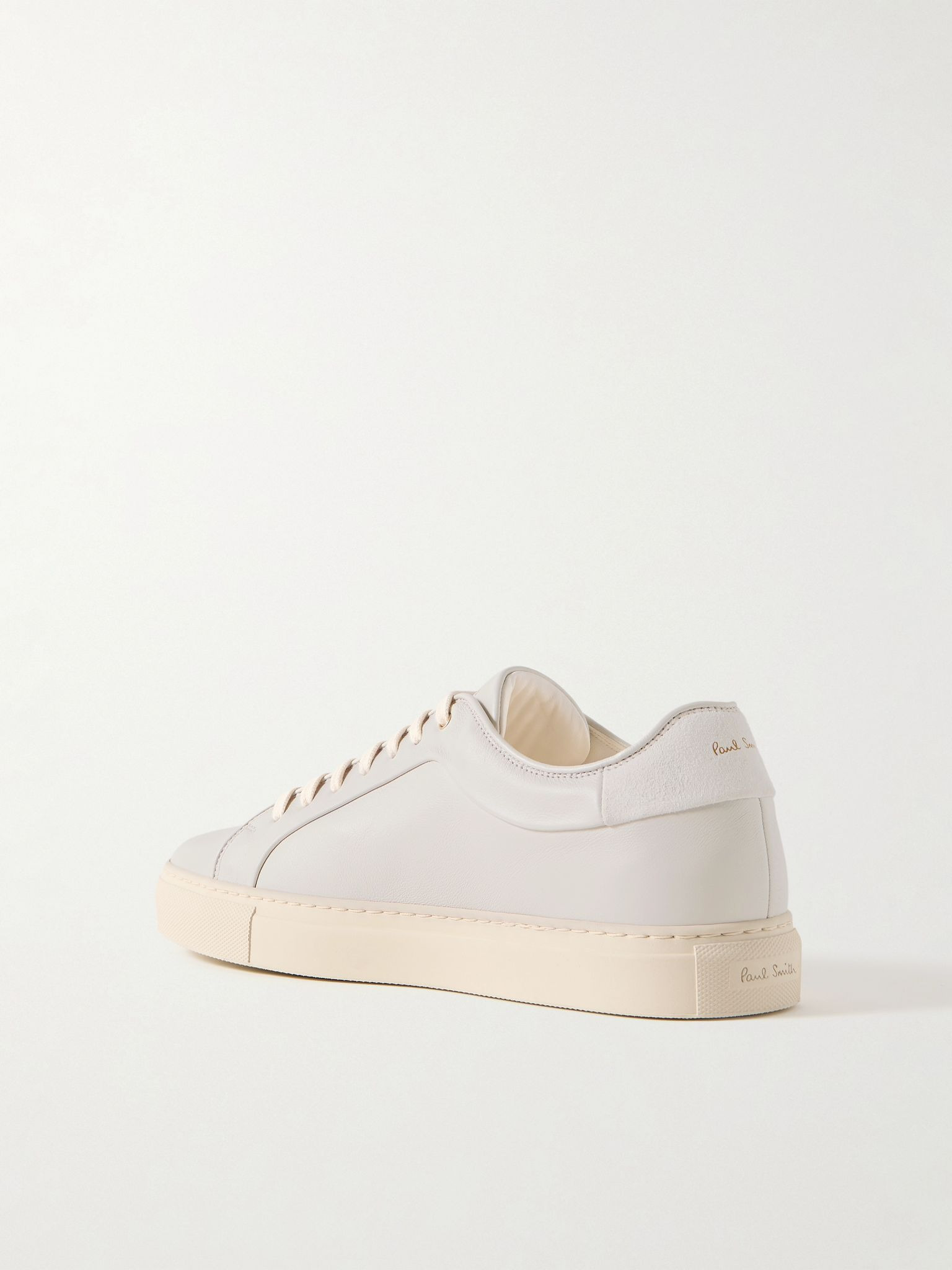 Basso Lux Suede-Trimmed Leather Sneakers Neutral - 4