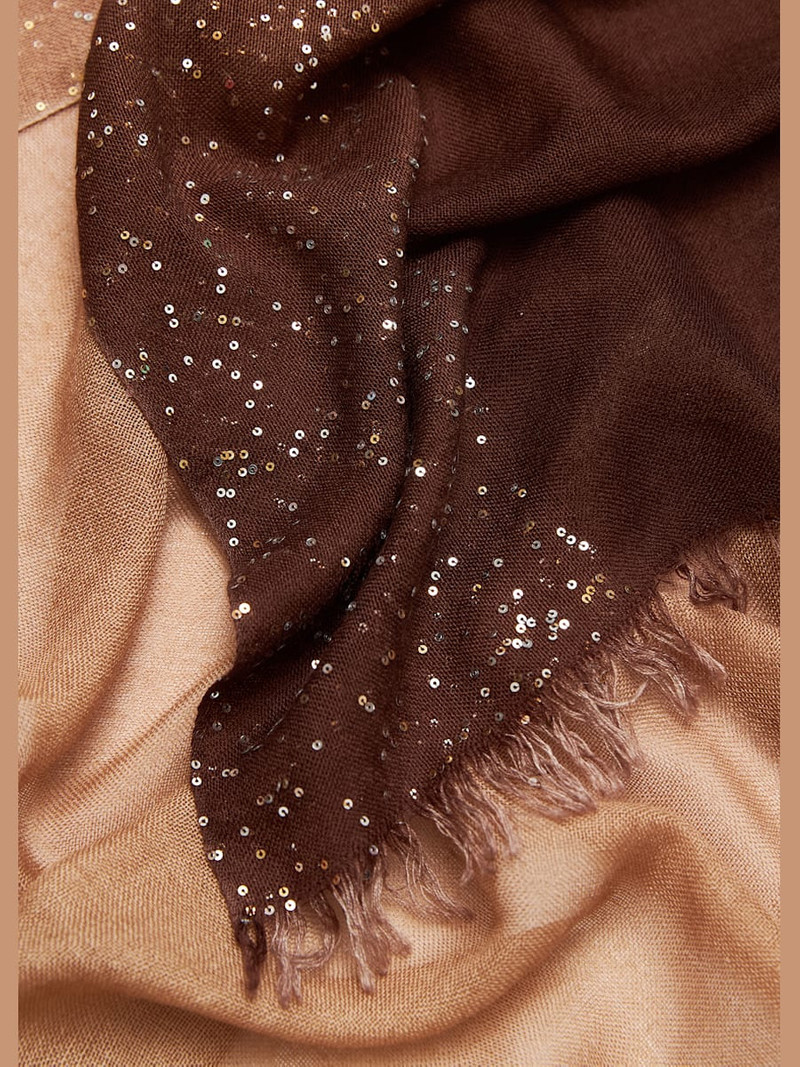 Faliero Sarti New Dania Ombre Sequined Wool Silk Scarf outlook