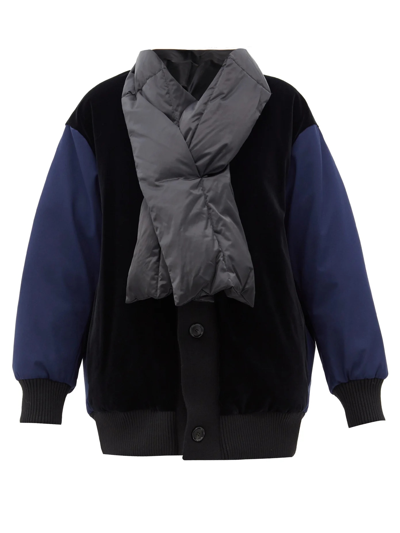 Reversible removable-scarf coat - 1