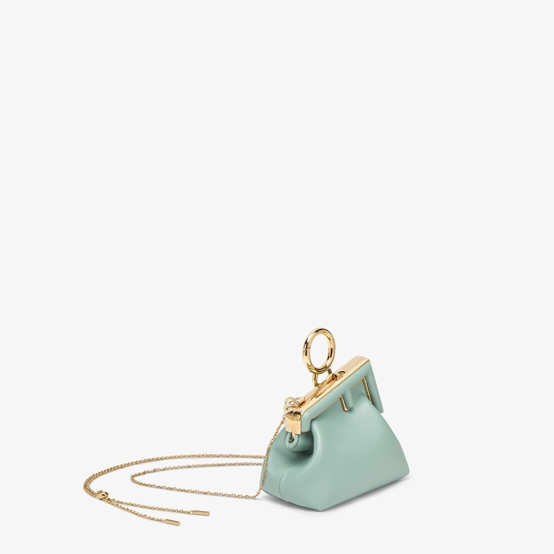 Mint green nappa leather charm - 2