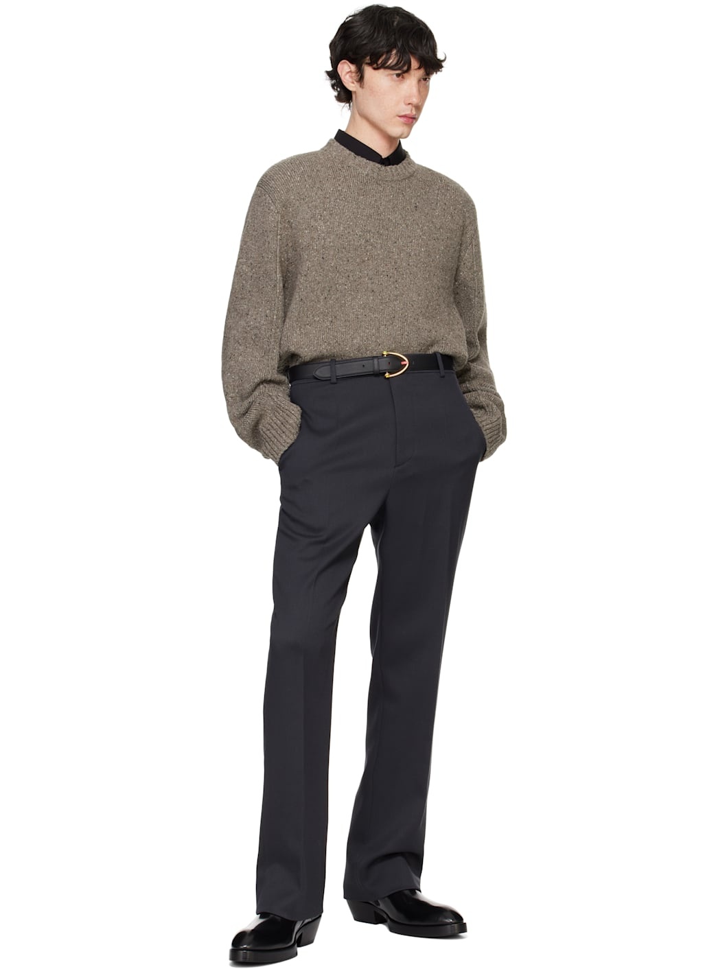 Taupe Wool Tailored Sweater - 5