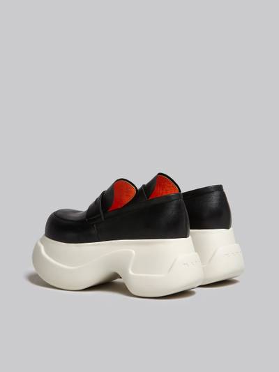 Marni BLACK LEATHER ARAS 23 CHUNKY MOCASSIN outlook