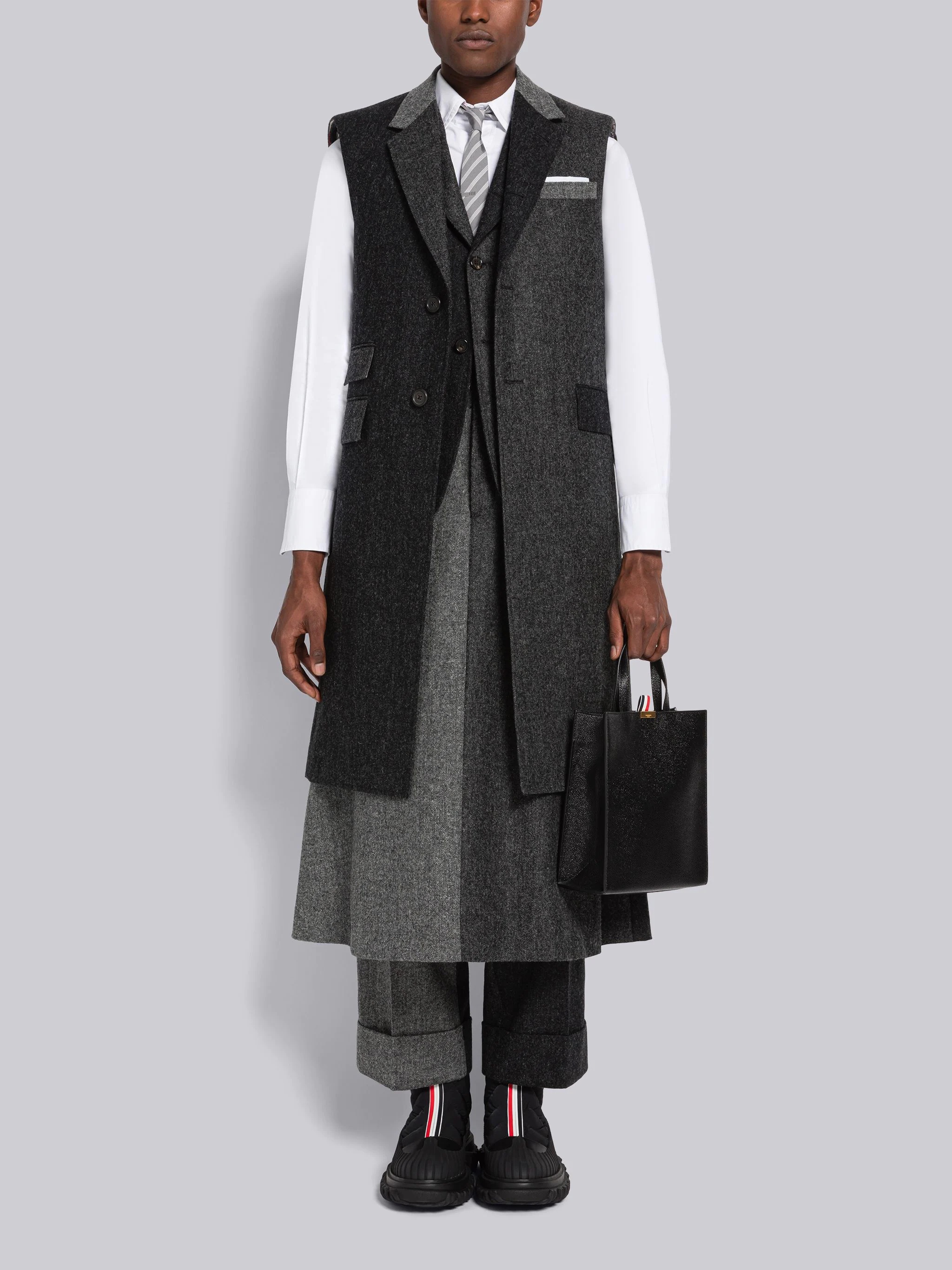 Fun-Mix Donegal Tweed Sleeveless Sport Coat - 4