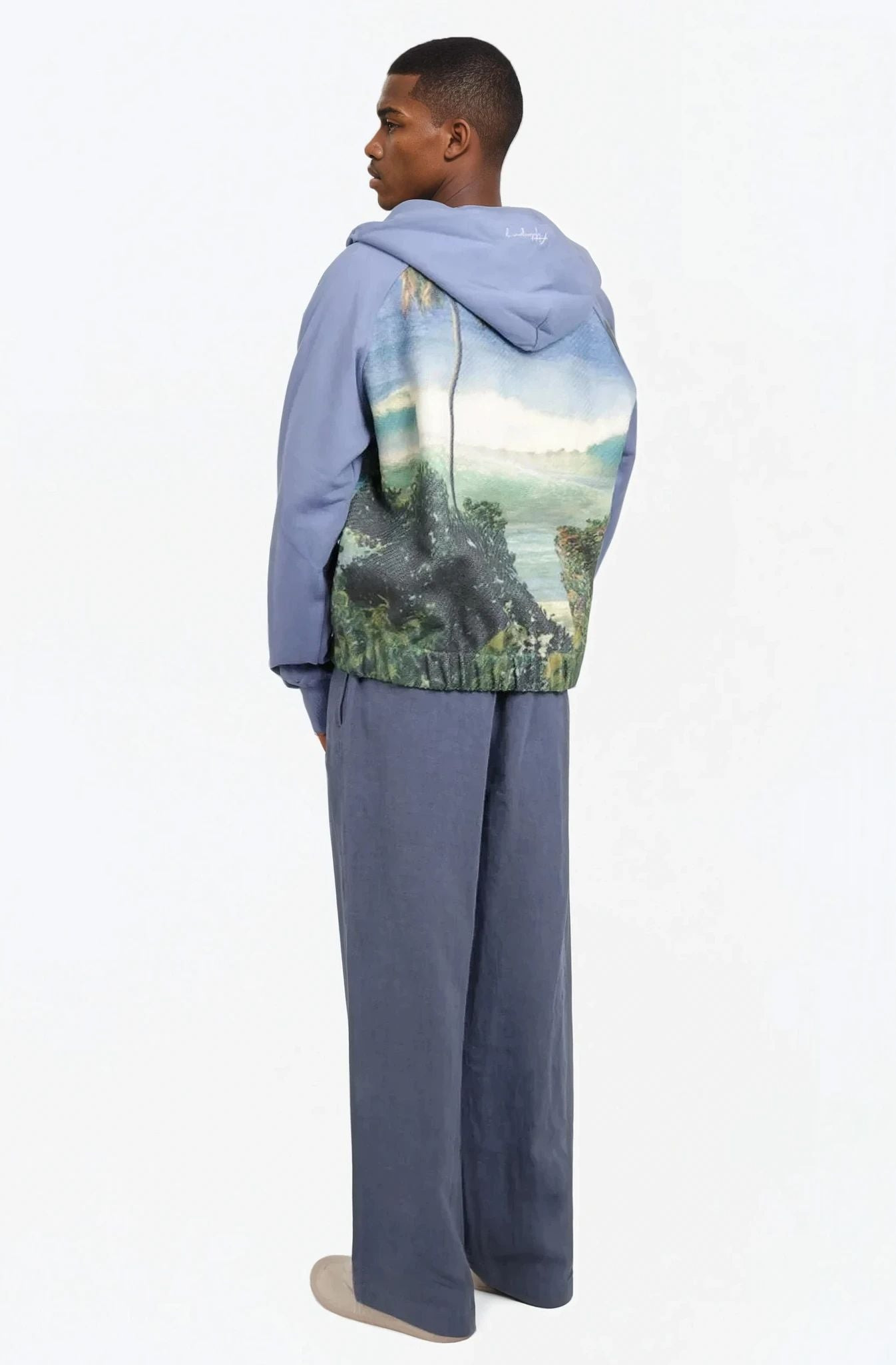 RELAXED WIDE LEG PANT | BLUE - 3