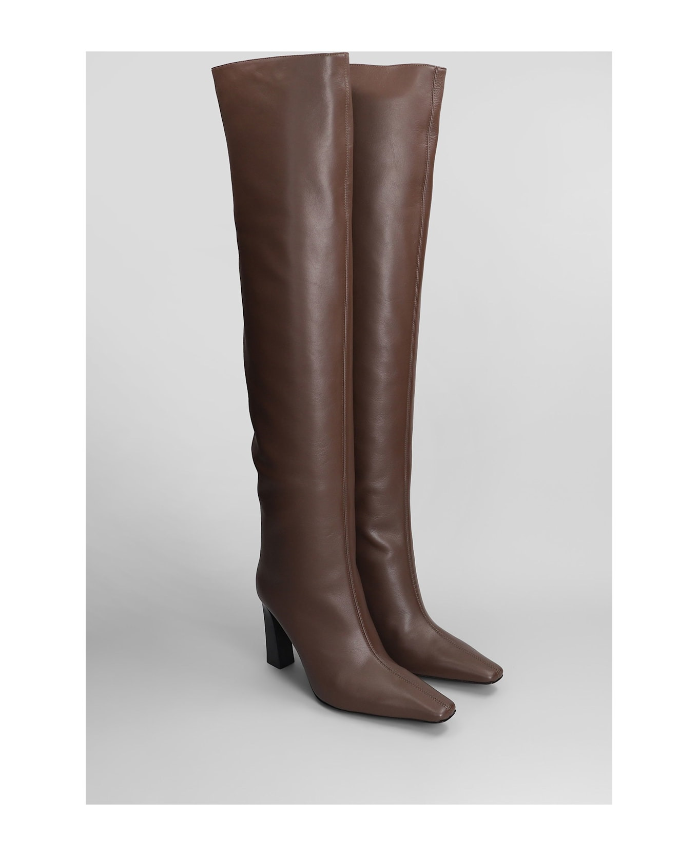 Brenda 90 High Heels Boots In Brown Leather - 2