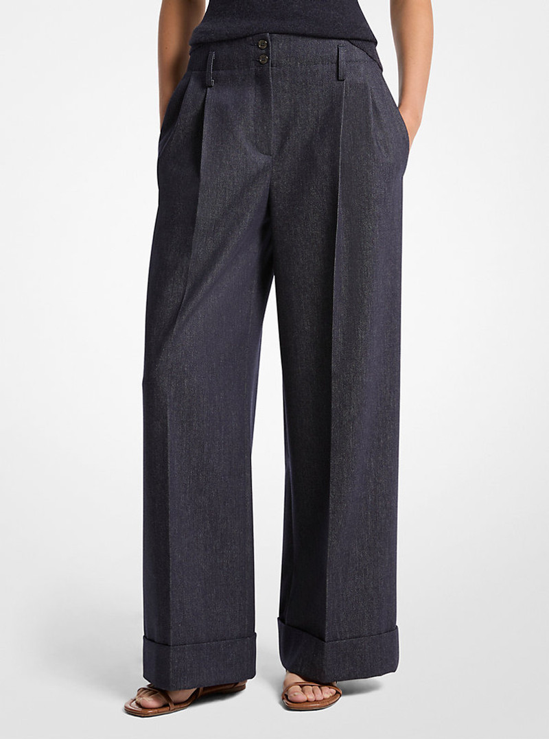 Denim Wool Cuffed Trousers 1